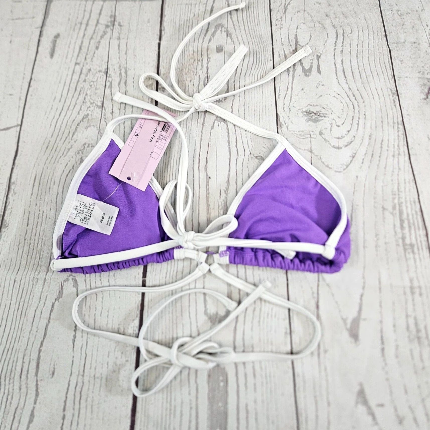 Vintage Wild Fable Women's Bikini Top Halter XS Purple Removable Pads Size XS / US 0-2 / IT 36-38 - 2 Thumbnail