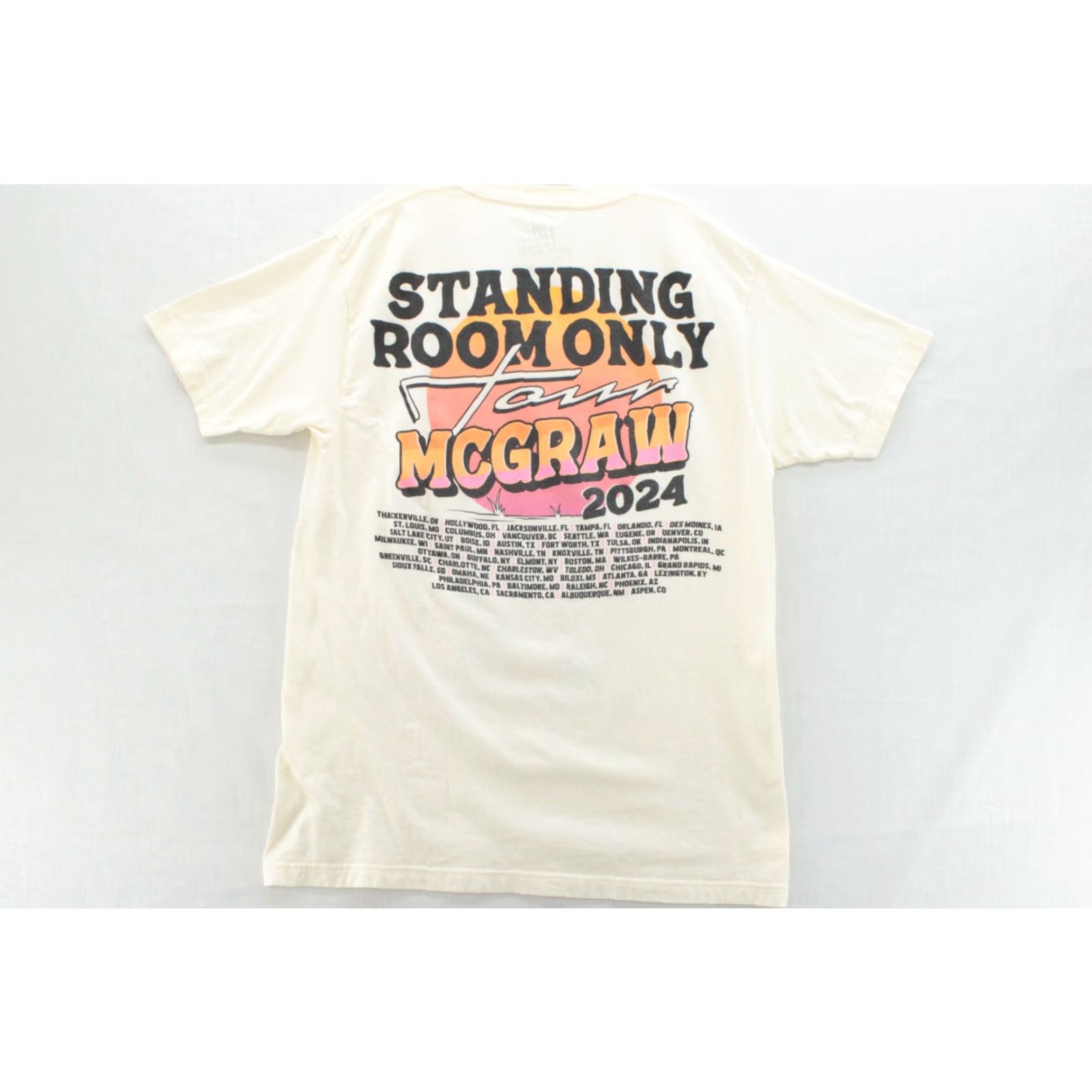 Vintage Tim Mcgraw Concert t Shirt Standing Room Only Tour 2024 Country Music Cream SZ L Size US L / EU 52-54 / 3 - 3 Thumbnail