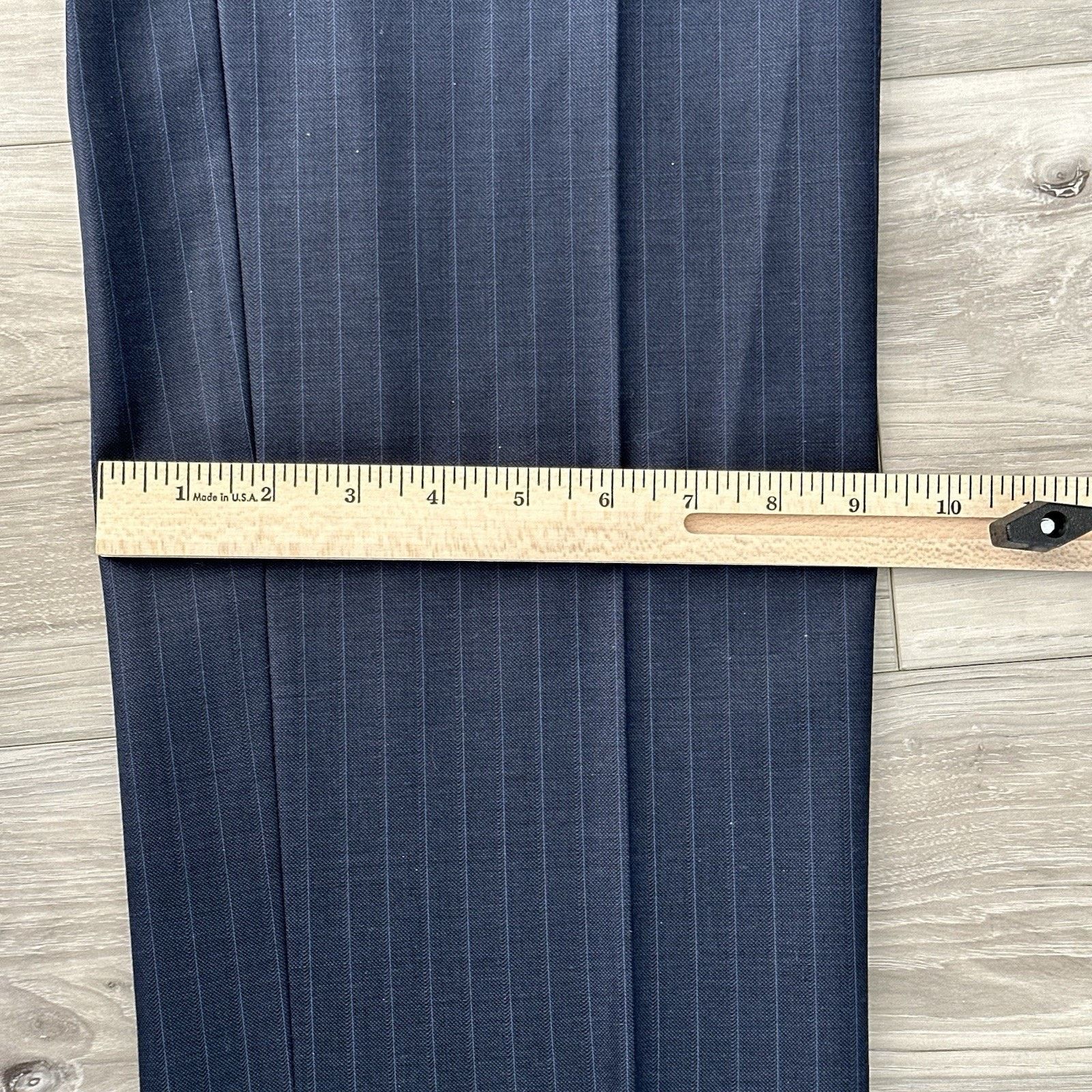 Daniel Cremieux Daniel Cremieux Loro Piana Super 130 Navy Pinstripe 42S Suit Size 42S - 12 Thumbnail