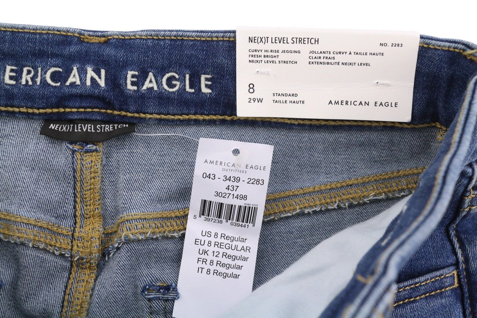 American Eagle Outfitters CURVY HI-RISE JEGGING W29 Bright Jeans 88964 Size 29" - 7 Thumbnail