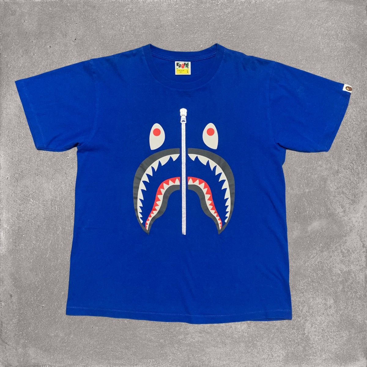 BAPE Shark buy Tee Navy Size L