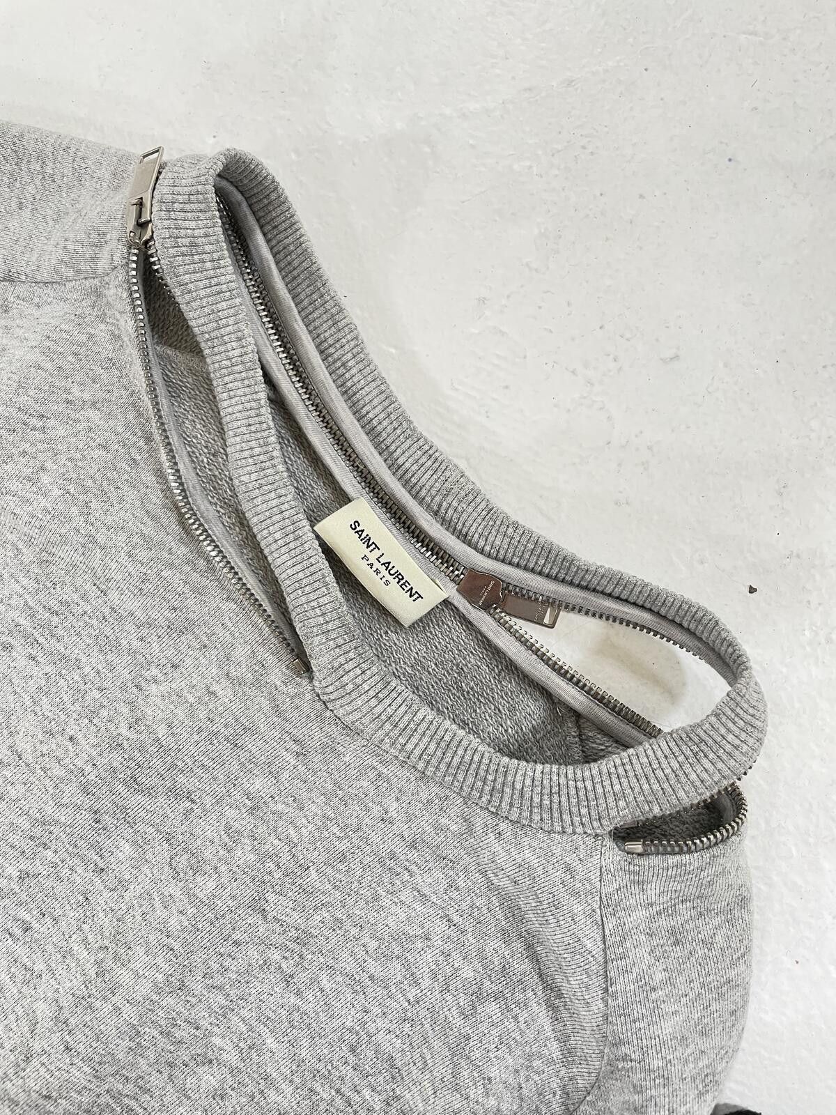 Saint Laurent Paris Saint Laurent Zipper crew neck Size US M / EU 48-50 / 2 - 2 Thumbnail