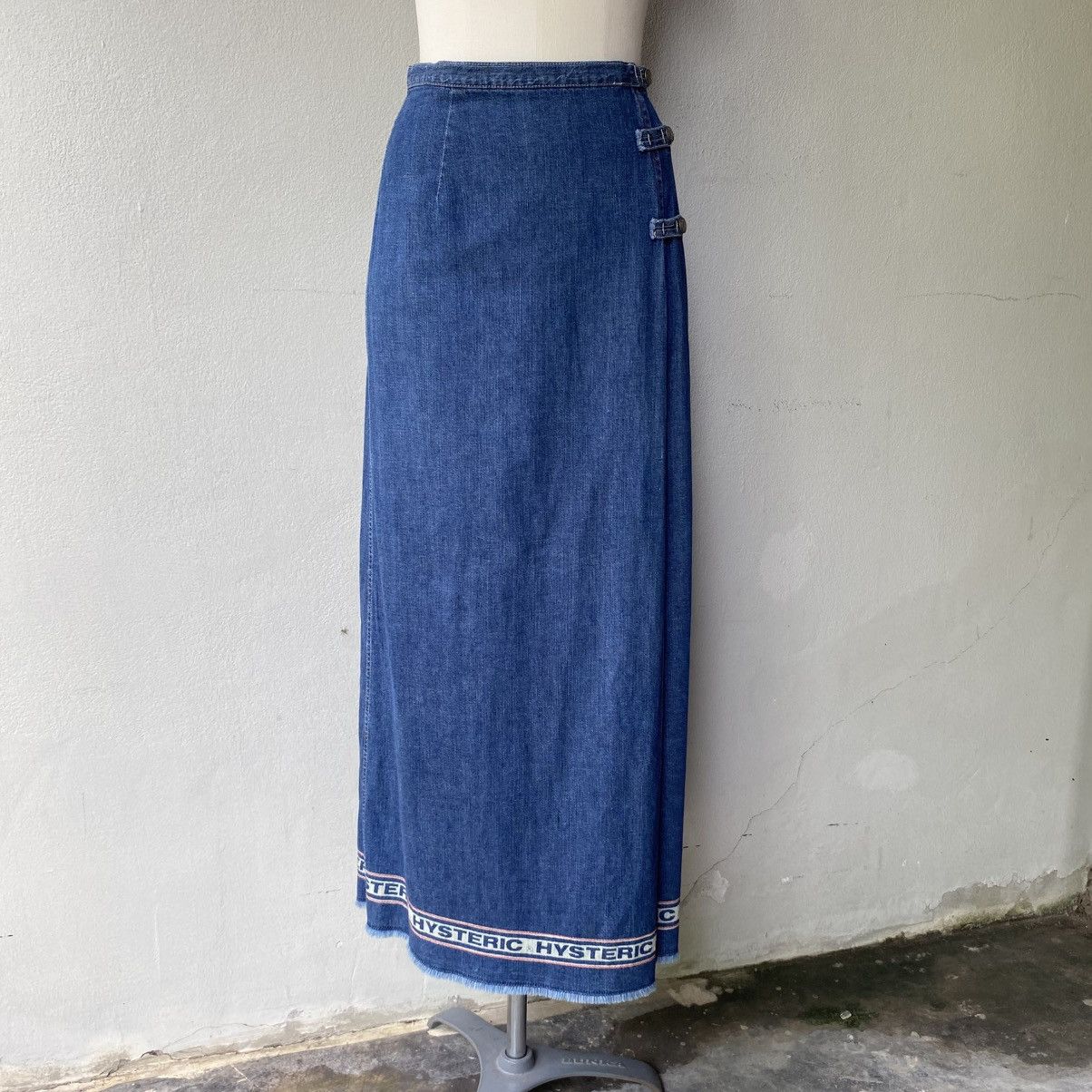 Hysteric Glamour Hysteric Glamour Soft Denim Logo Trim Maxi Skirt Size 26" / US 2 / IT 38 - 22 Thumbnail
