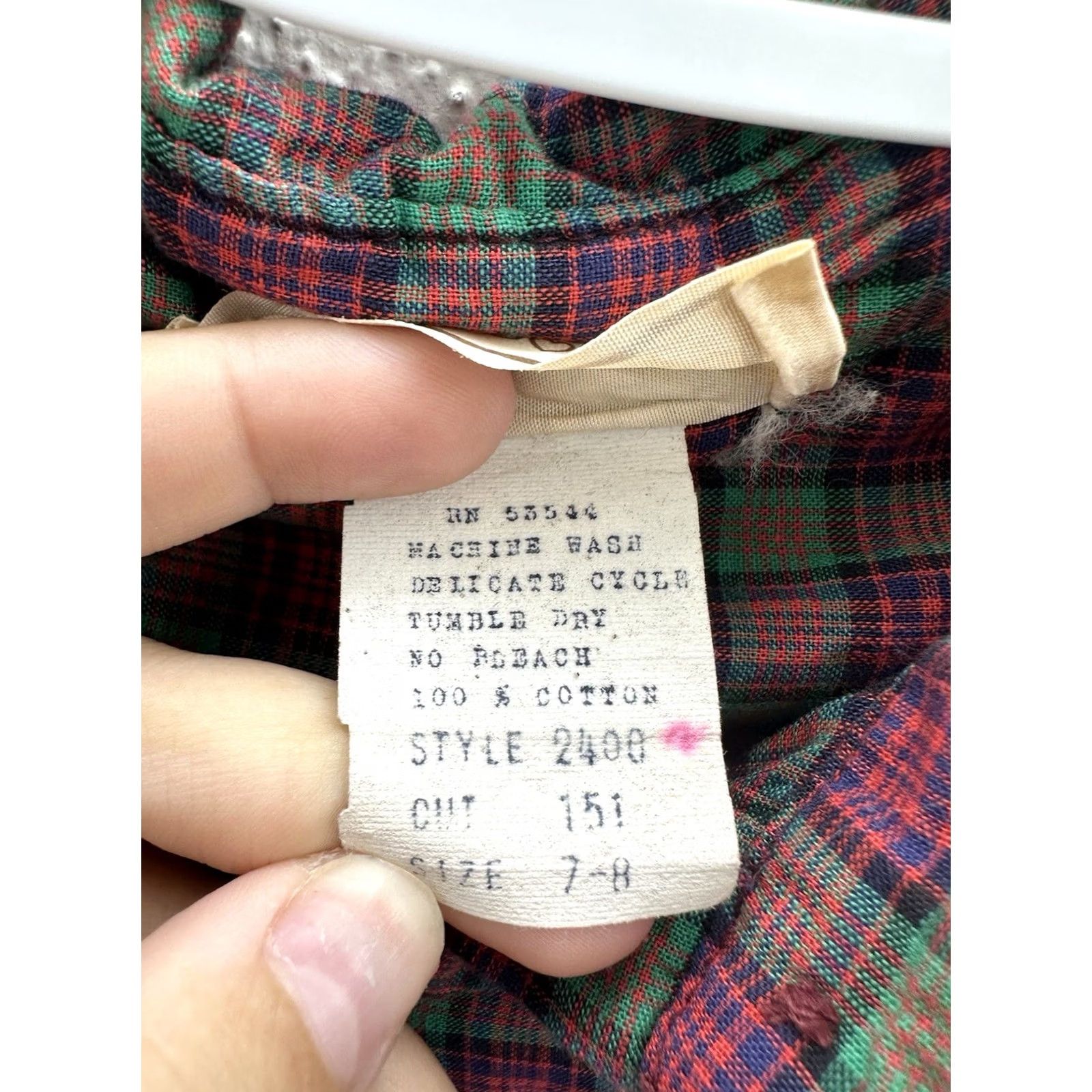 Vintage VINTAGE Peaches My Love Dress Womens Size 8 Red Green Plaid Long Sleeve 70s 80s 90s Size M / US 6-8 / IT 42-44 - 7 Thumbnail