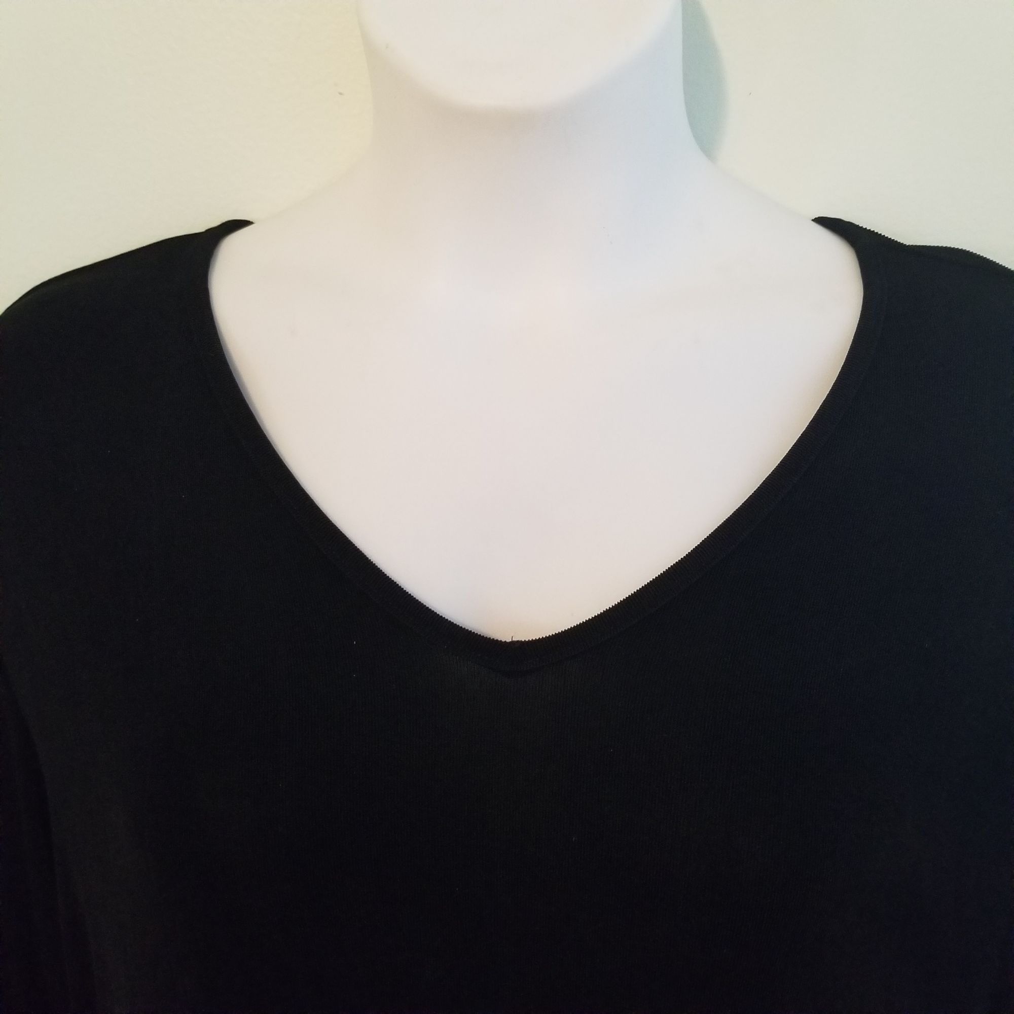 Chicos Chicos Travelers 3 Black Liquid Knit Slinky Skirt Tunic Top Size XL / US 12-14 / IT 48-50 - 5 Thumbnail