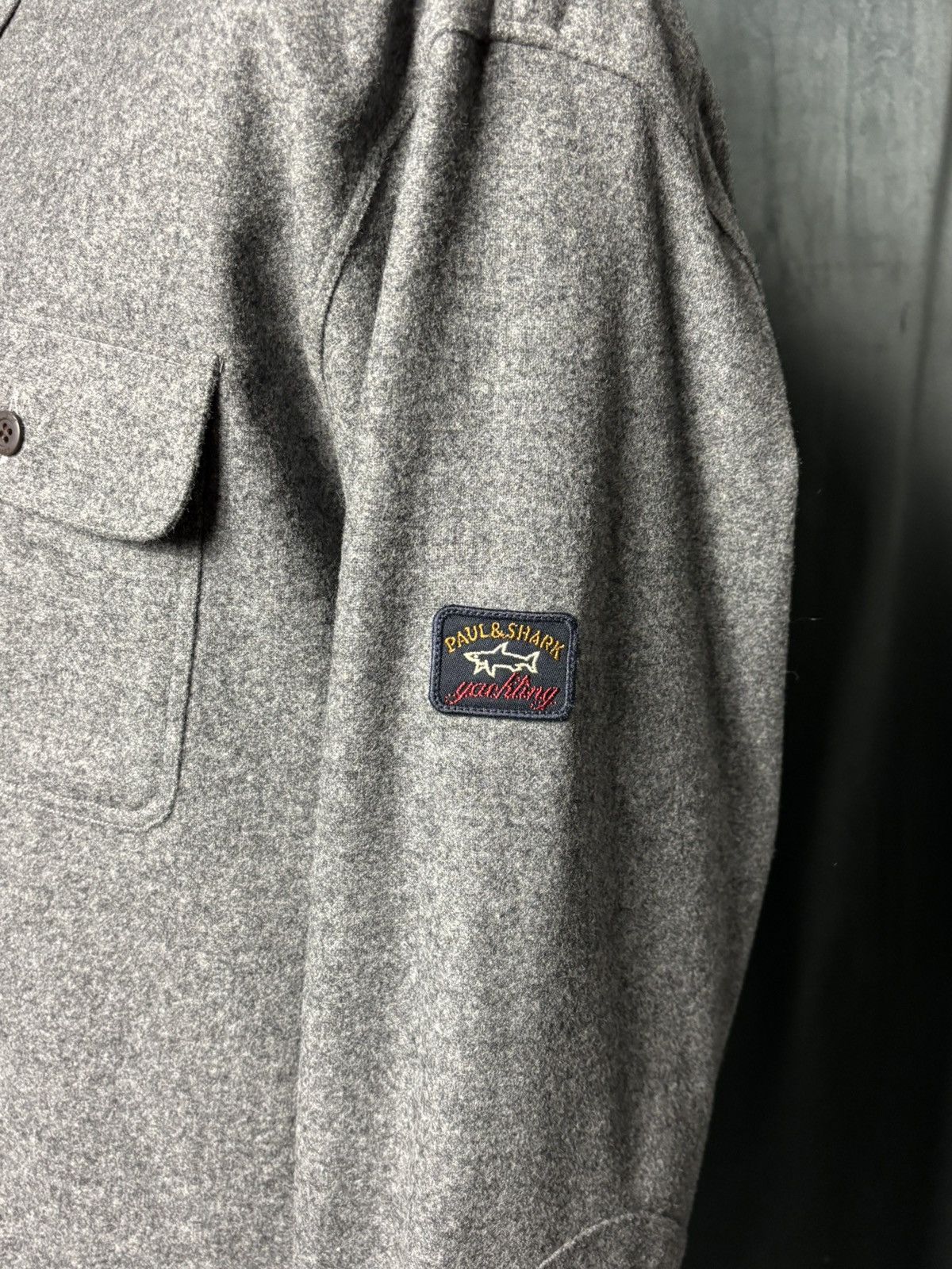 Paul & Shark Paul & Shark Yachting Grey Wool Button Up Shirt Flannel Size US XL / EU 56 / 4 - 2 Thumbnail