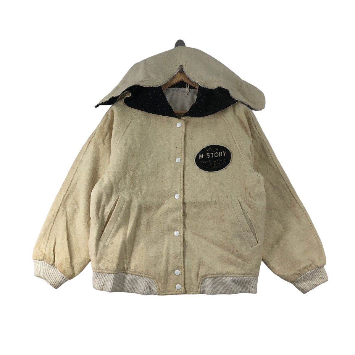 Vintage Vintage 80s M-STORY Varsity Jacket Big Logo Spellout Size US L / EU 52-54 / 3 - 1 Thumbnail