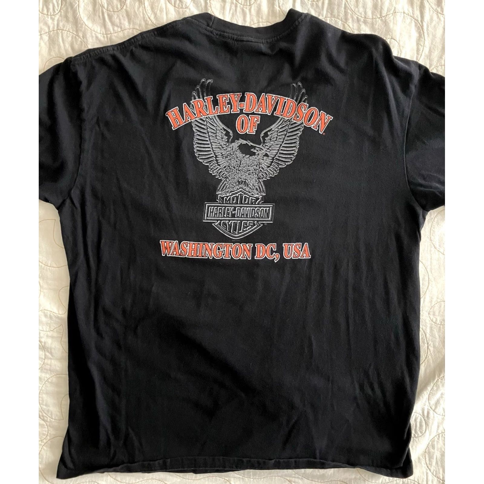 Harley Davidson Harley-Davidson Eagle Print T-Shirt Adult XL Black | Men | Short Sleeve Crew Neck Cotton Logo Graphic Size US XL / EU 56 / 4 - 8 Thumbnail