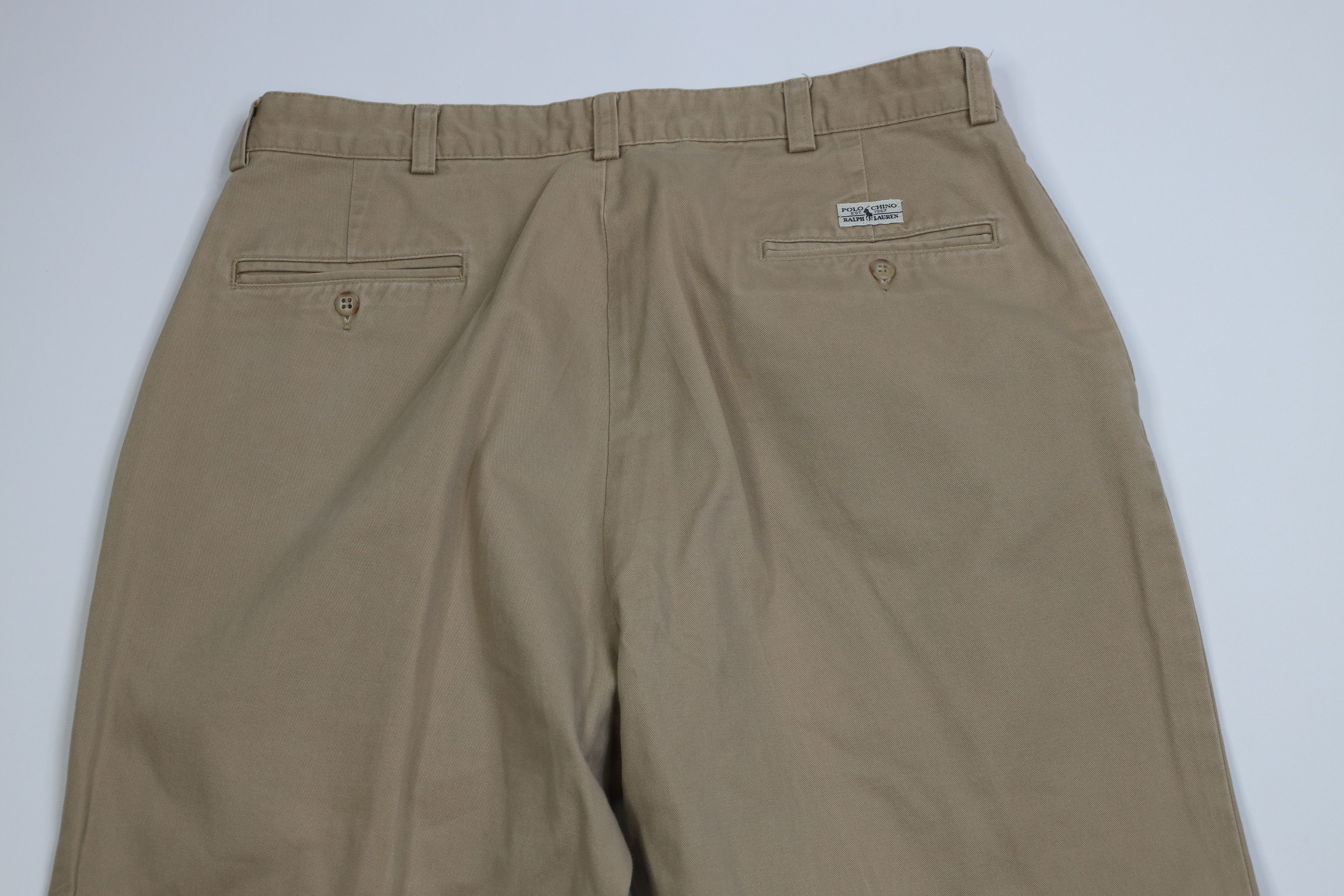 Polo Ralph Lauren Vintage 90s Ralph Lauren Wide Leg Chino Pants Trousers Khaki Size US 34 / EU 50 - 10 Thumbnail