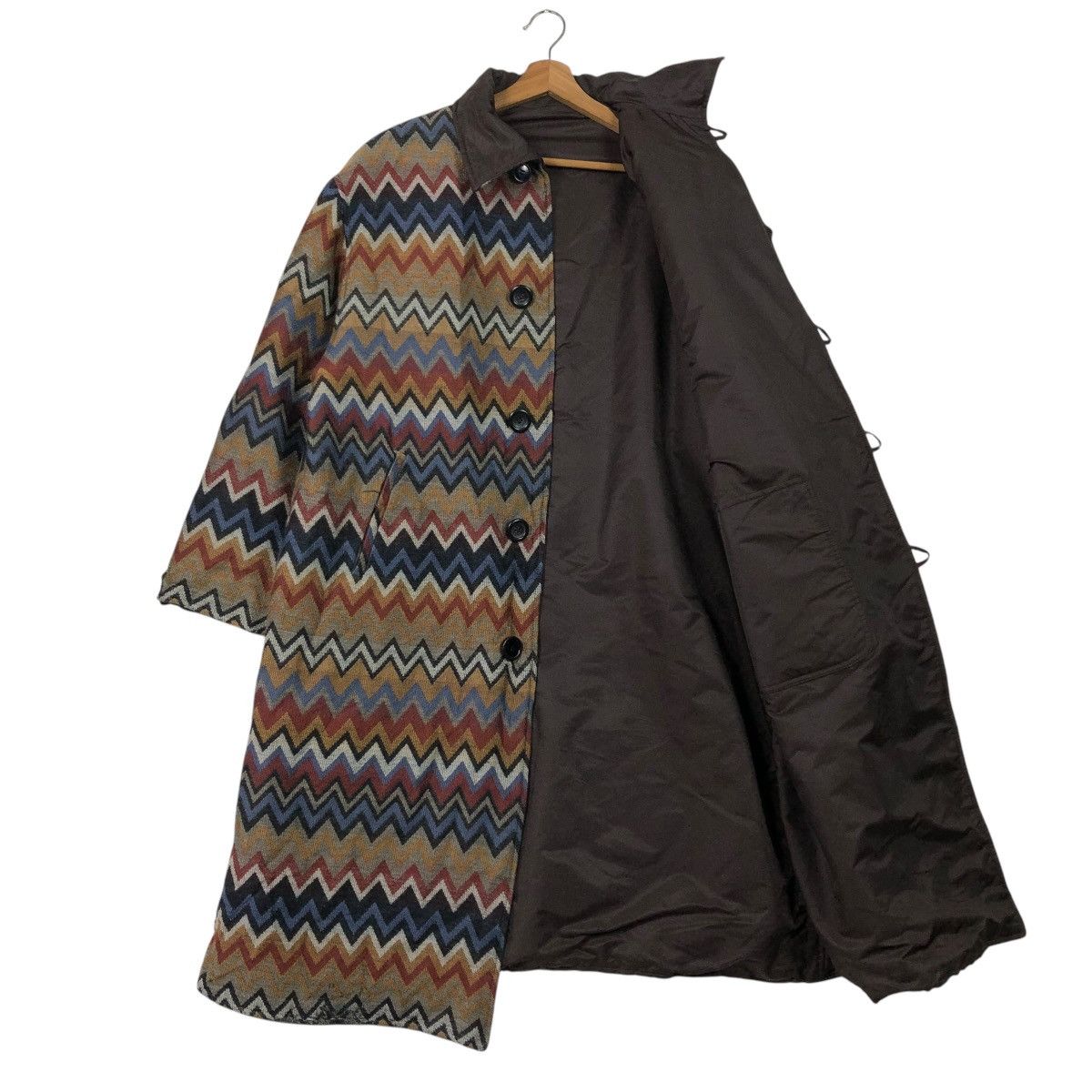 Missoni 🔥VINTAGE REVERSIBLE LONG JACKET MISSONI DONNA NAVAJO DESIGN Size US M / EU 48-50 / 2 - 14 Thumbnail