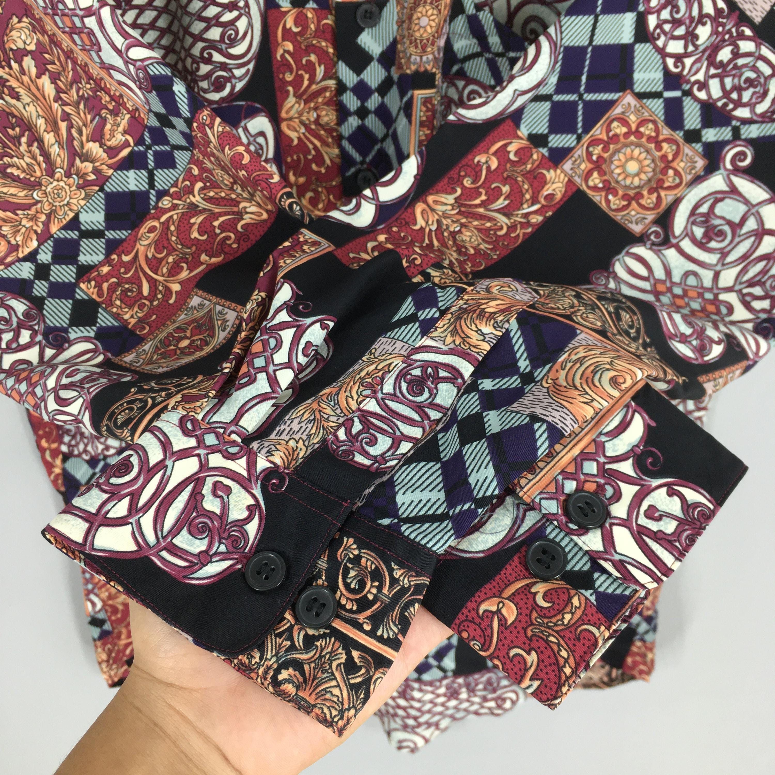 Vintage Vintage 1980s Psychedelic Pattern Art Shirt Medium Size US M / EU 48-50 / 2 - 4 Thumbnail