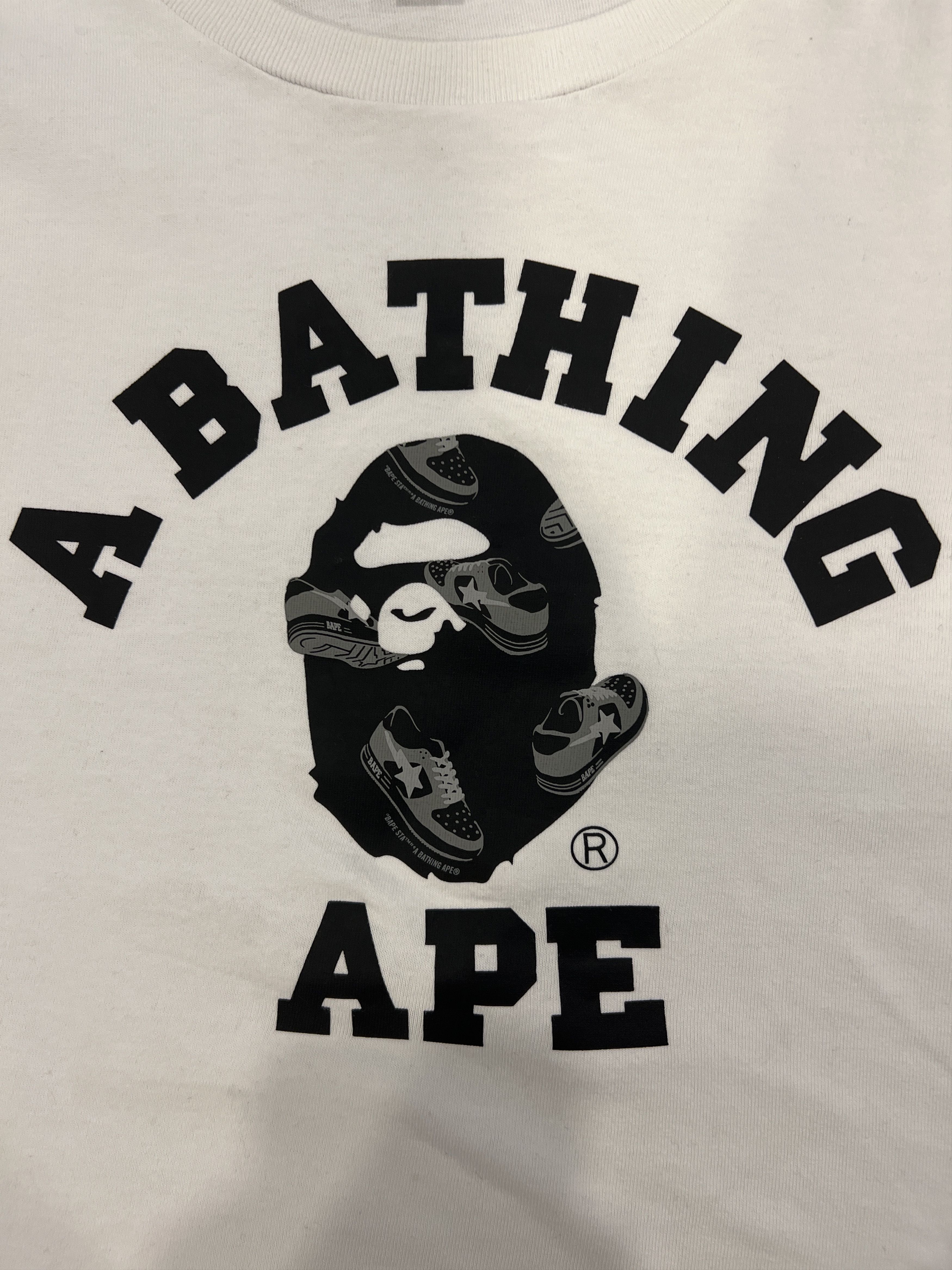 Bape Bape white ape tee Size US M / EU 48-50 / 2 - 3 Thumbnail