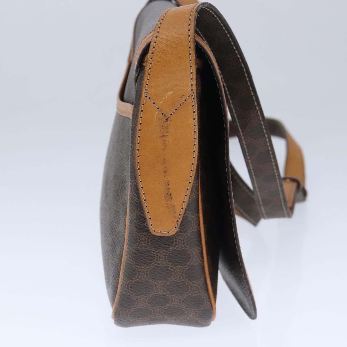 Celine CELINE Macadam Canvas Shoulder Bag Pvc Leather Brown Gold Size ONE SIZE - 4 Thumbnail