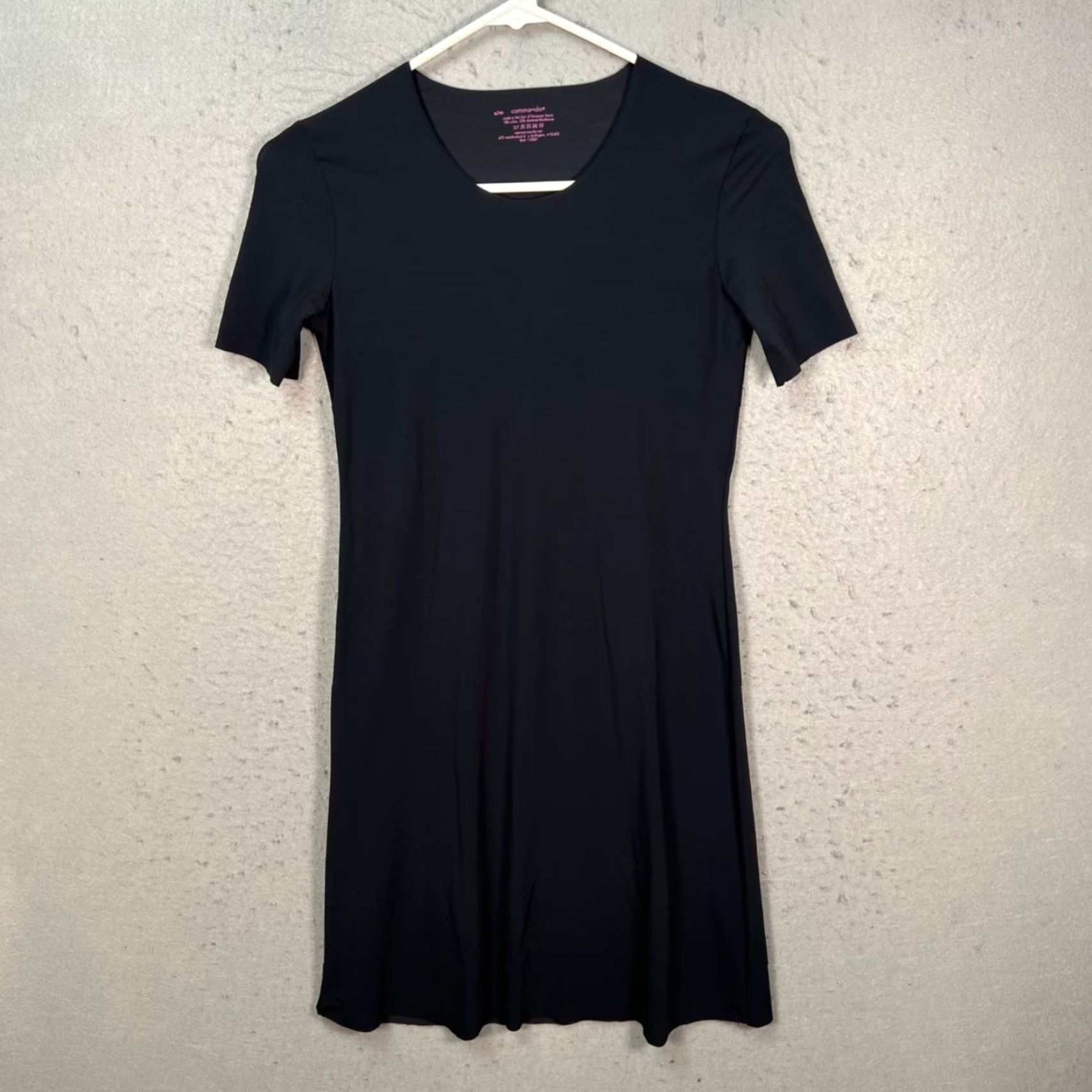 Commando Commando Womens S/M Black Short-Sleeve Stretch Knit T-Shirt Dress Shirt Dress Womens S/M Black Stretch Knit T-Shirt Dress Commando Size S / US 4 / IT 40 - 2 Thumbnail