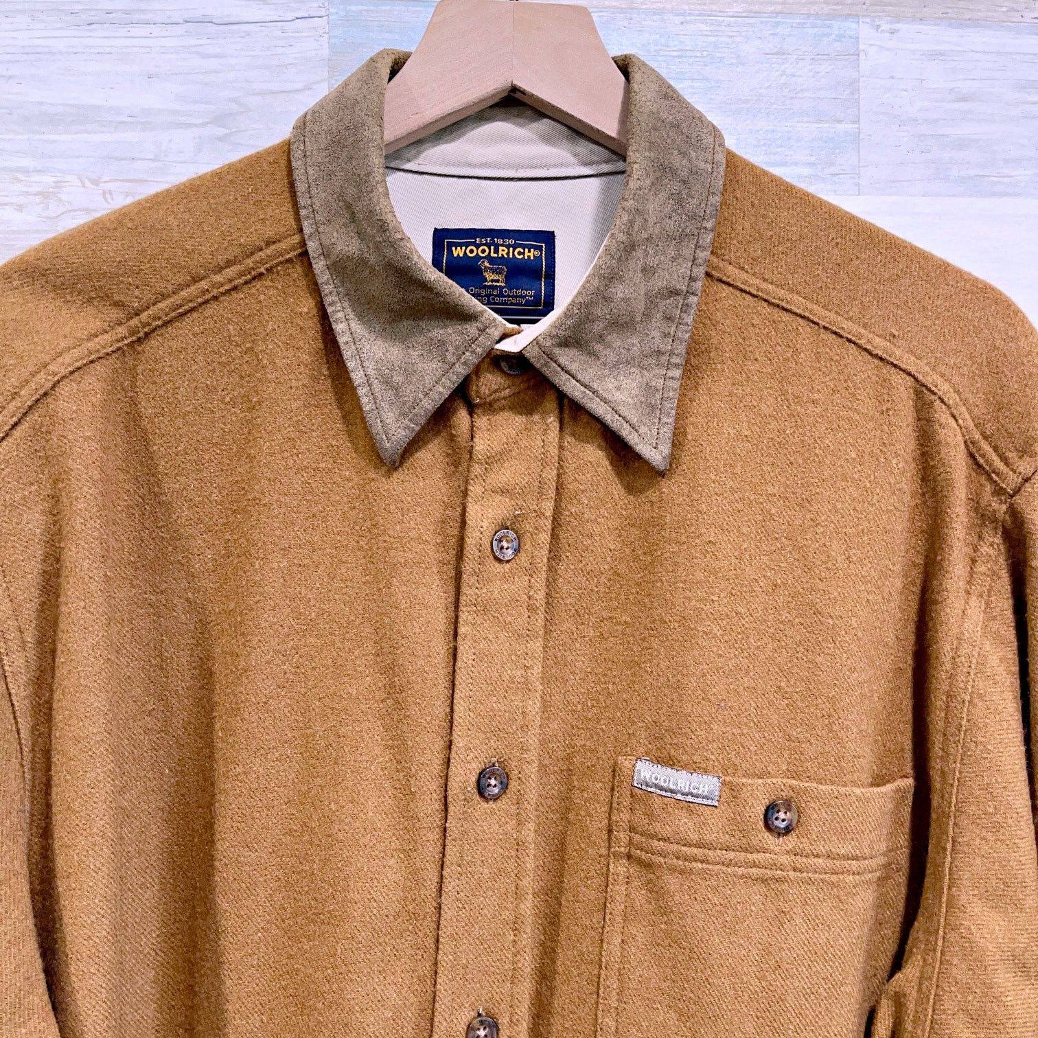 Vintage × Woolrich Woolen Mills Woolrich Wool Flannel Shirt Brown Suede Elbow Patches XL Size US XL / EU 56 / 4 - 2 Thumbnail