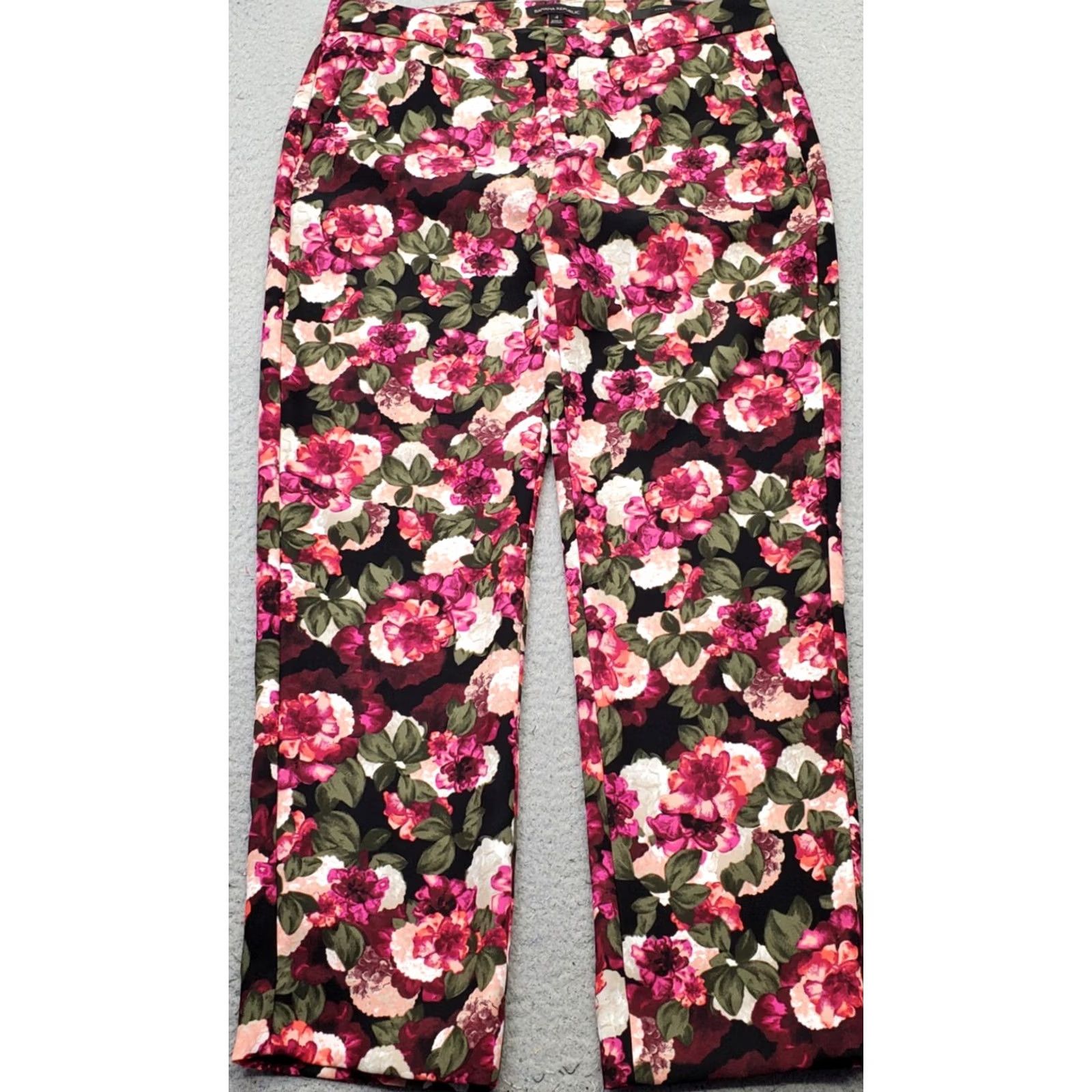 Banana Republic Banana Republic Avery Pants Womens 4 Multi Floral Boho Slash Pocket Straight Leg Pants Womens Size 4 Multicolor Floral Size 27" / US 4 / IT 40 - 2 Thumbnail