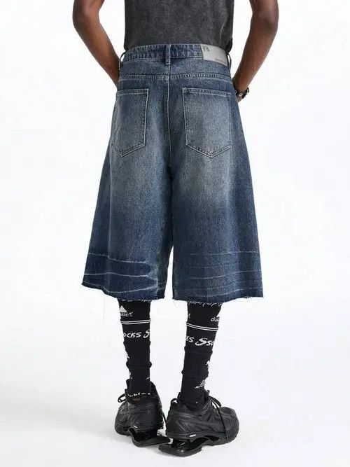 Japanese Brand × Vintage Wide Leg Y2k Shorts Jorts Denim Size US 36 / EU 52 - 2 Thumbnail