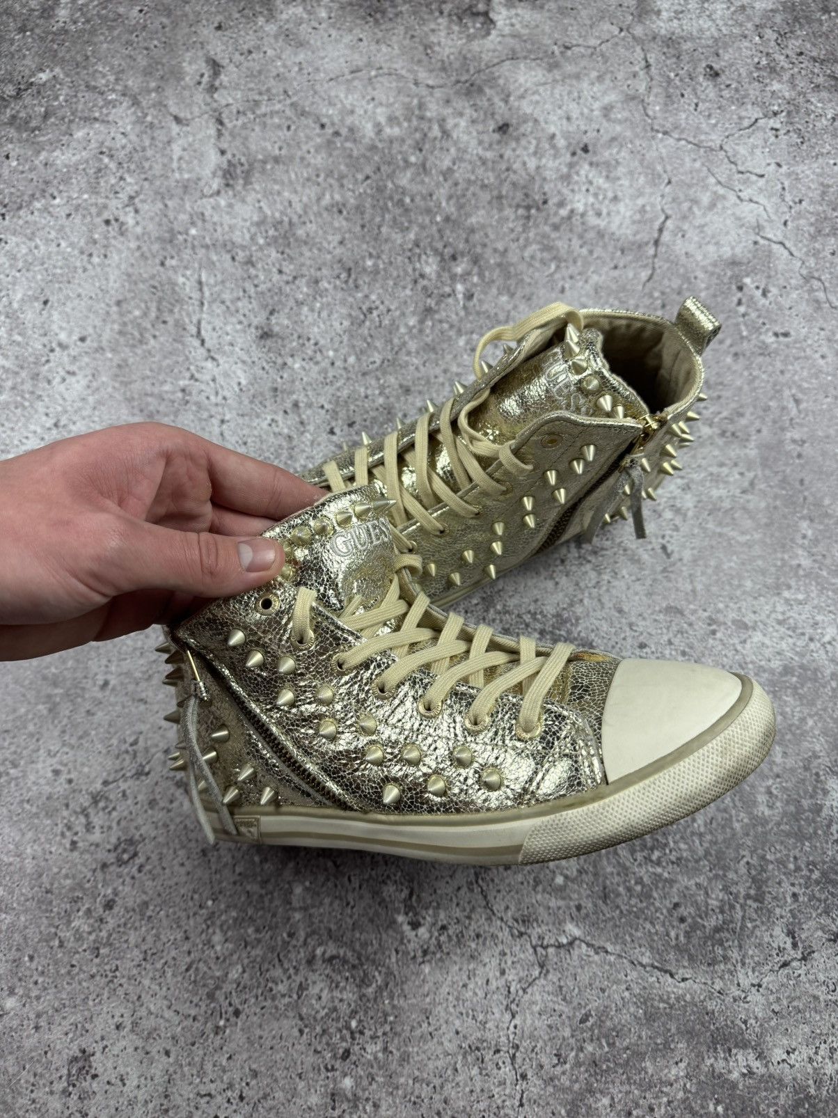 Guess AVANT GARDE GUESS SPIKED STUDED GOLD Y2K SNEAKERS Size US 8 / IT 38 - 4 Thumbnail