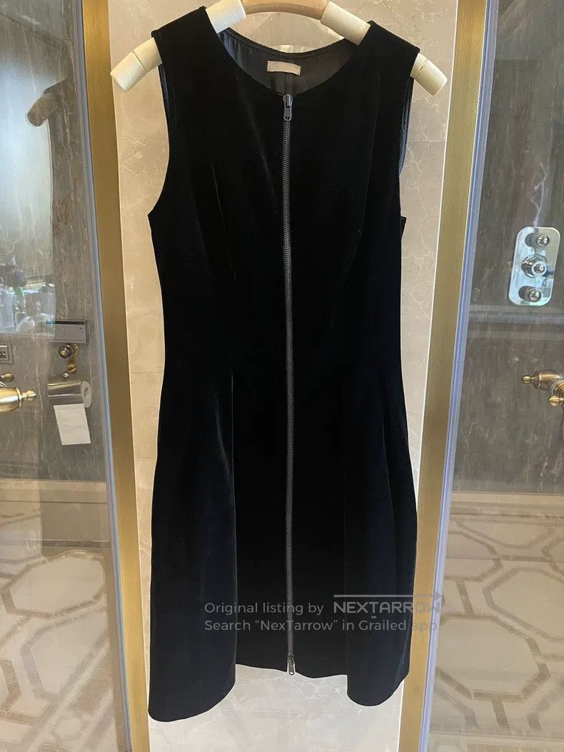 Alaia Alaia Black Zipper Sleeveless Velvet Mini Dress with Waist Size S / US 4 / IT 40 - 2 Thumbnail