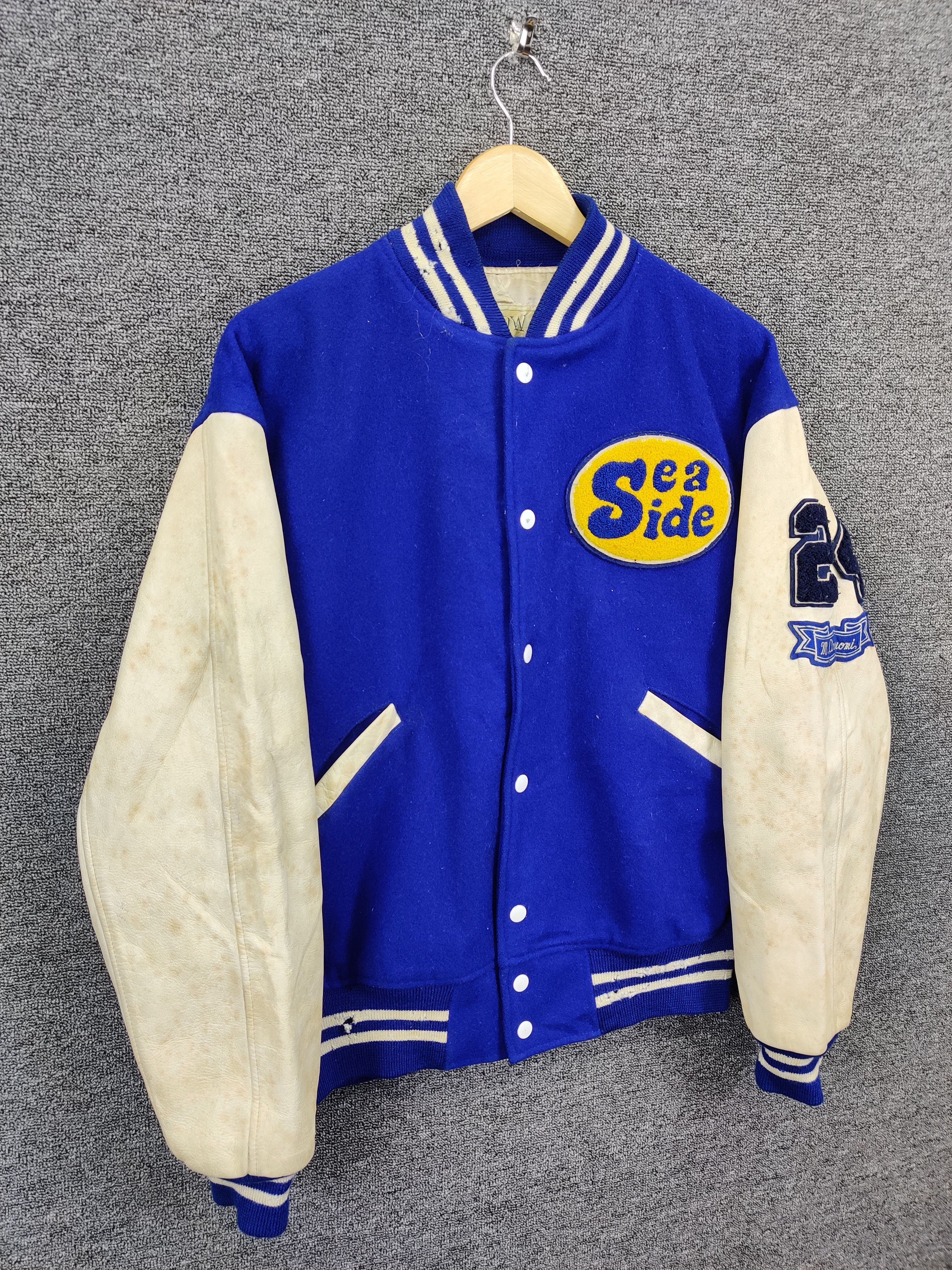 Vintage Vintage 80s David Workshop Wool Varsity Leather Jacket Size US M / EU 48-50 / 2 - 5 Thumbnail