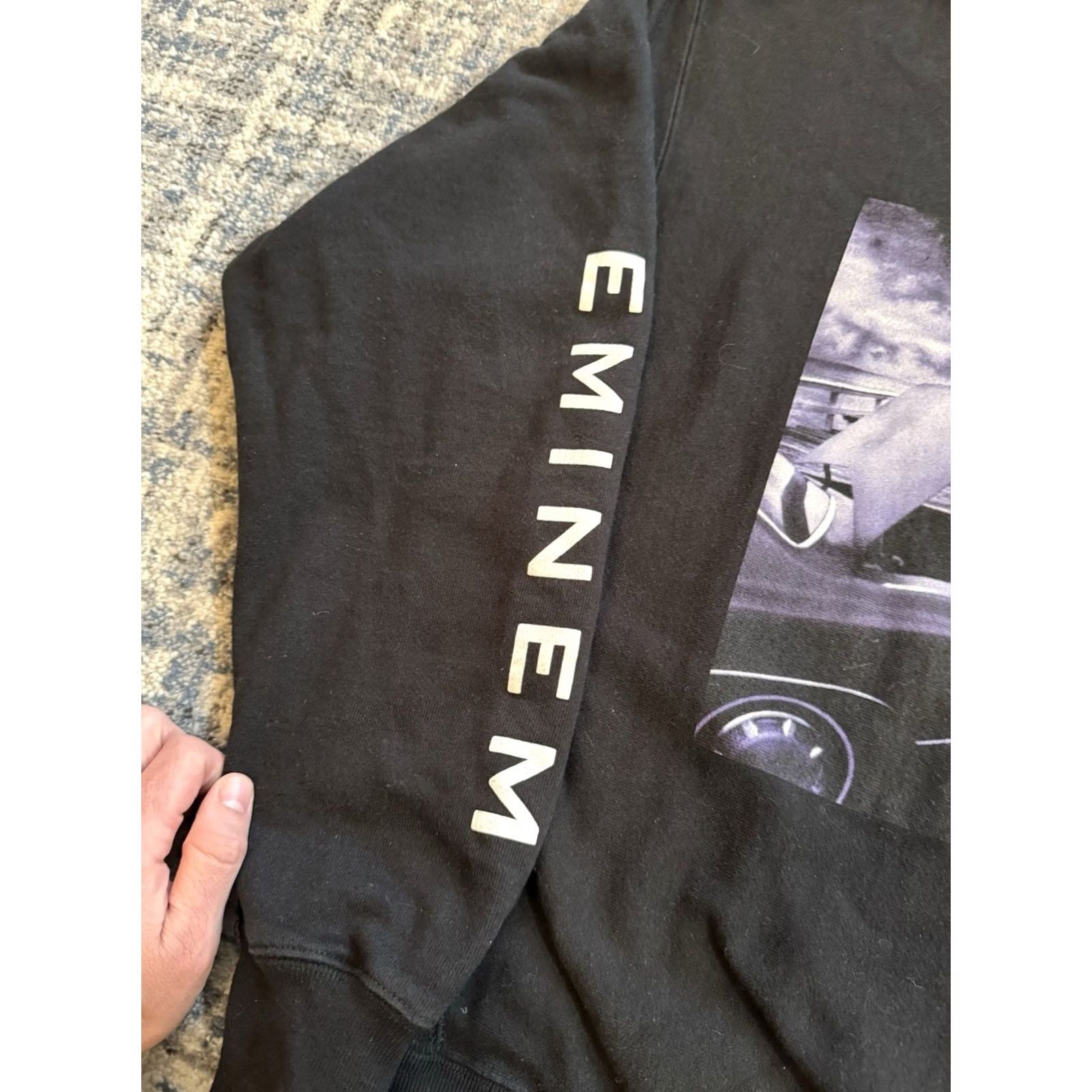 Champion VINTAGE Champion Rap Sweatshirt L Slim Shady LP XX Anniversary Reverse Weave Black 90s Mens Size US L / EU 52-54 / 3 - 3 Thumbnail
