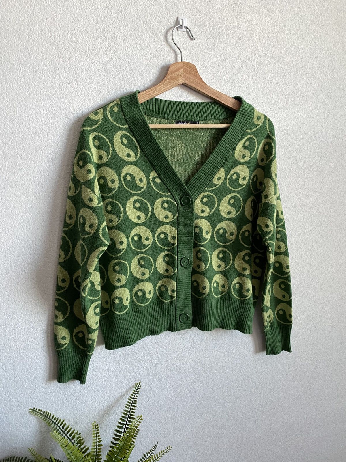 Other Yin Yang Cropped Knit Cardigan Sweater Size L / US 10 / IT 46 - 2 Thumbnail