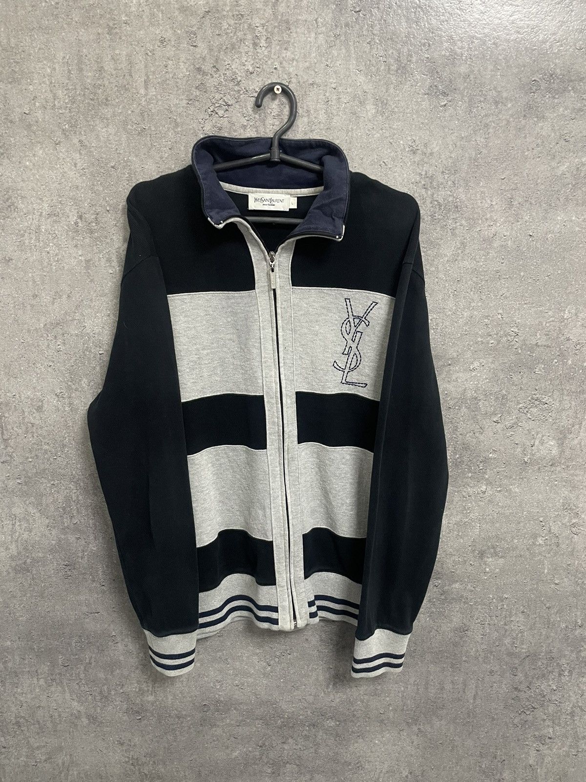 YVES SAINT LAURENT トレーナー SAINT LAURENT YSLロゴコットンスウェットシャツ Sサイズ ベージュ