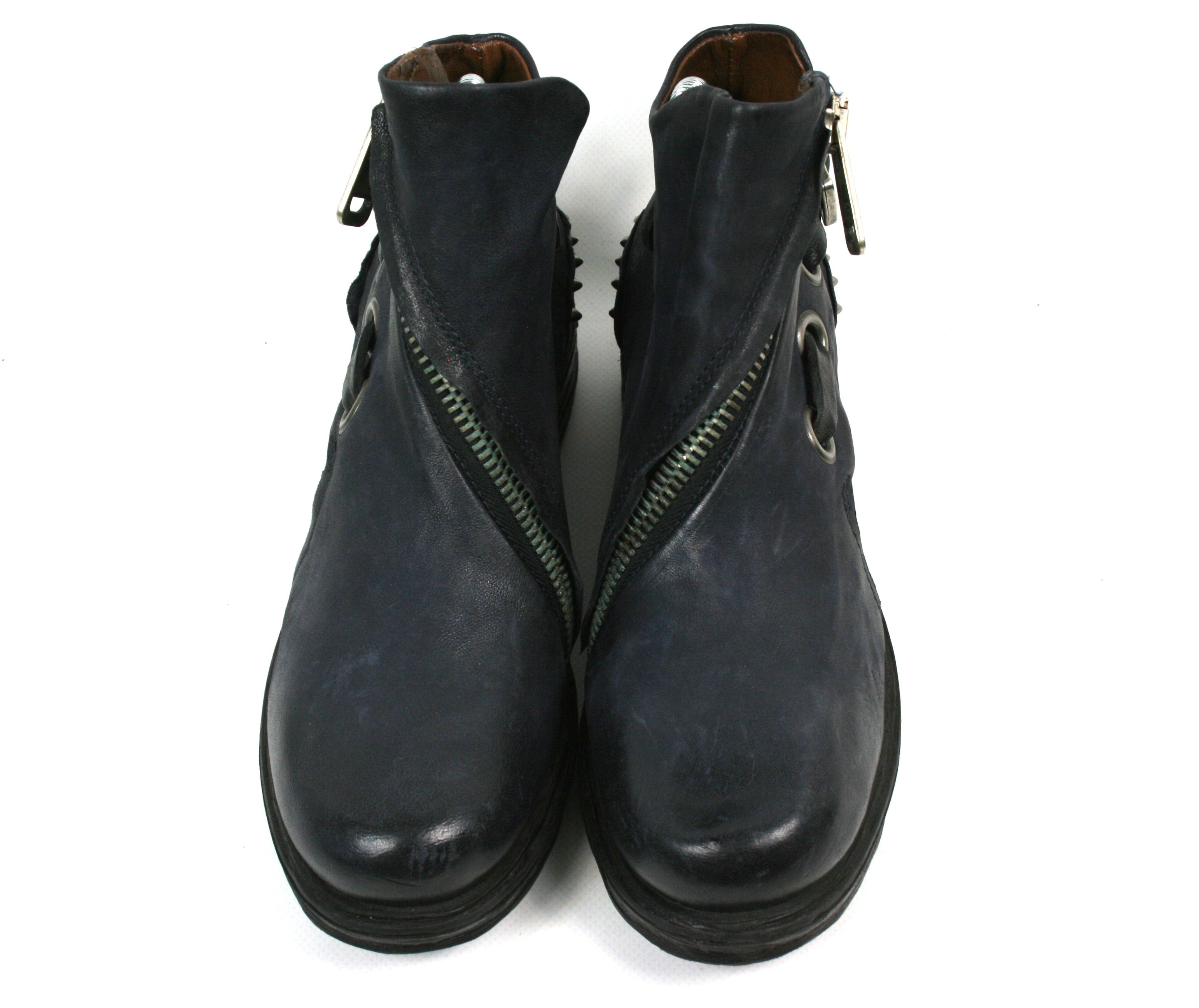 A.S.98 Zipped Front Grunge Biker Studded Boots Size US 7 / IT 37 - 8 Thumbnail