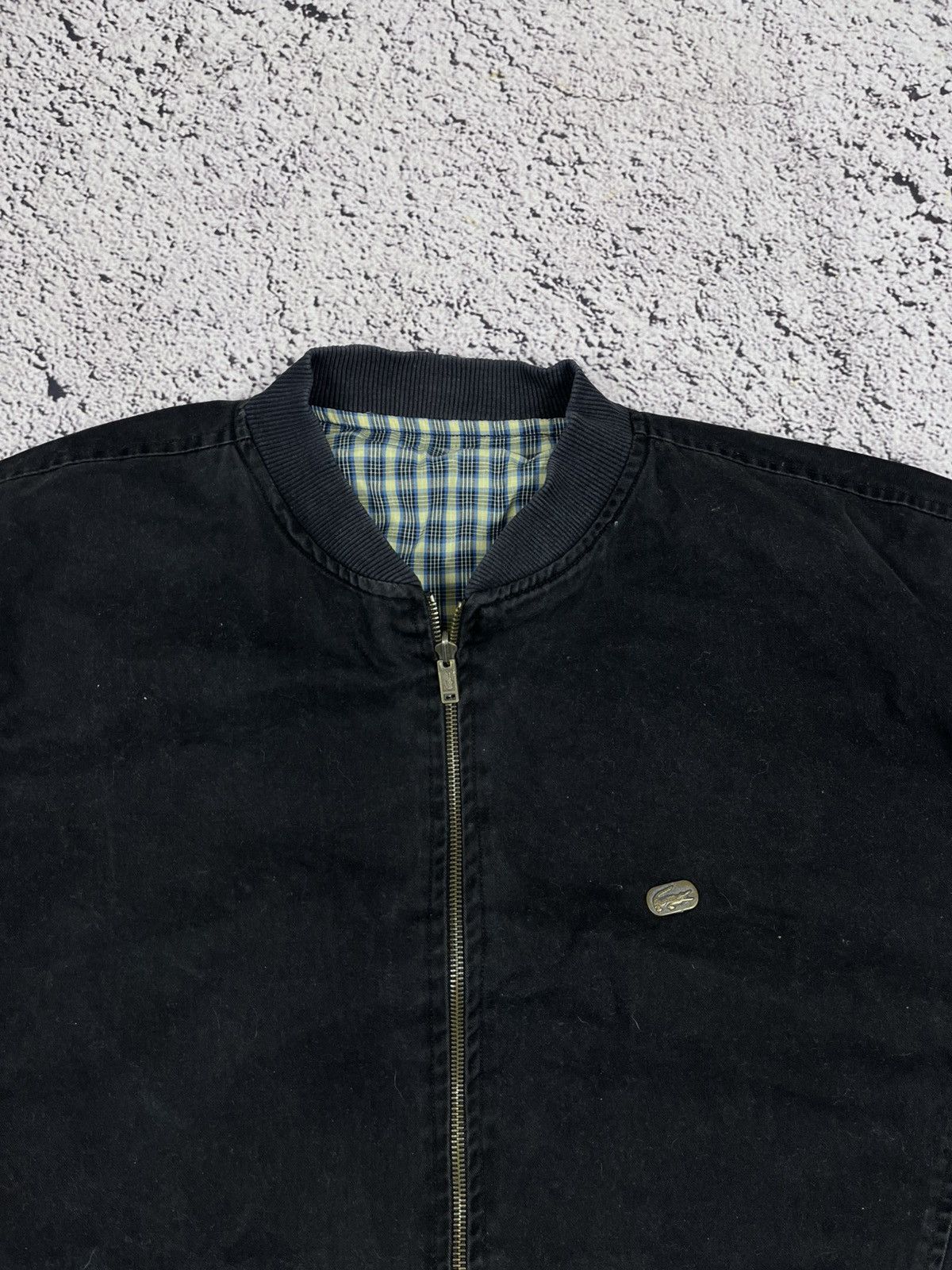Lacoste Vintage Lacoste Reversible Bomber Jacket Checkered Black Size US XXL / EU 58 / 5 - 12 Thumbnail
