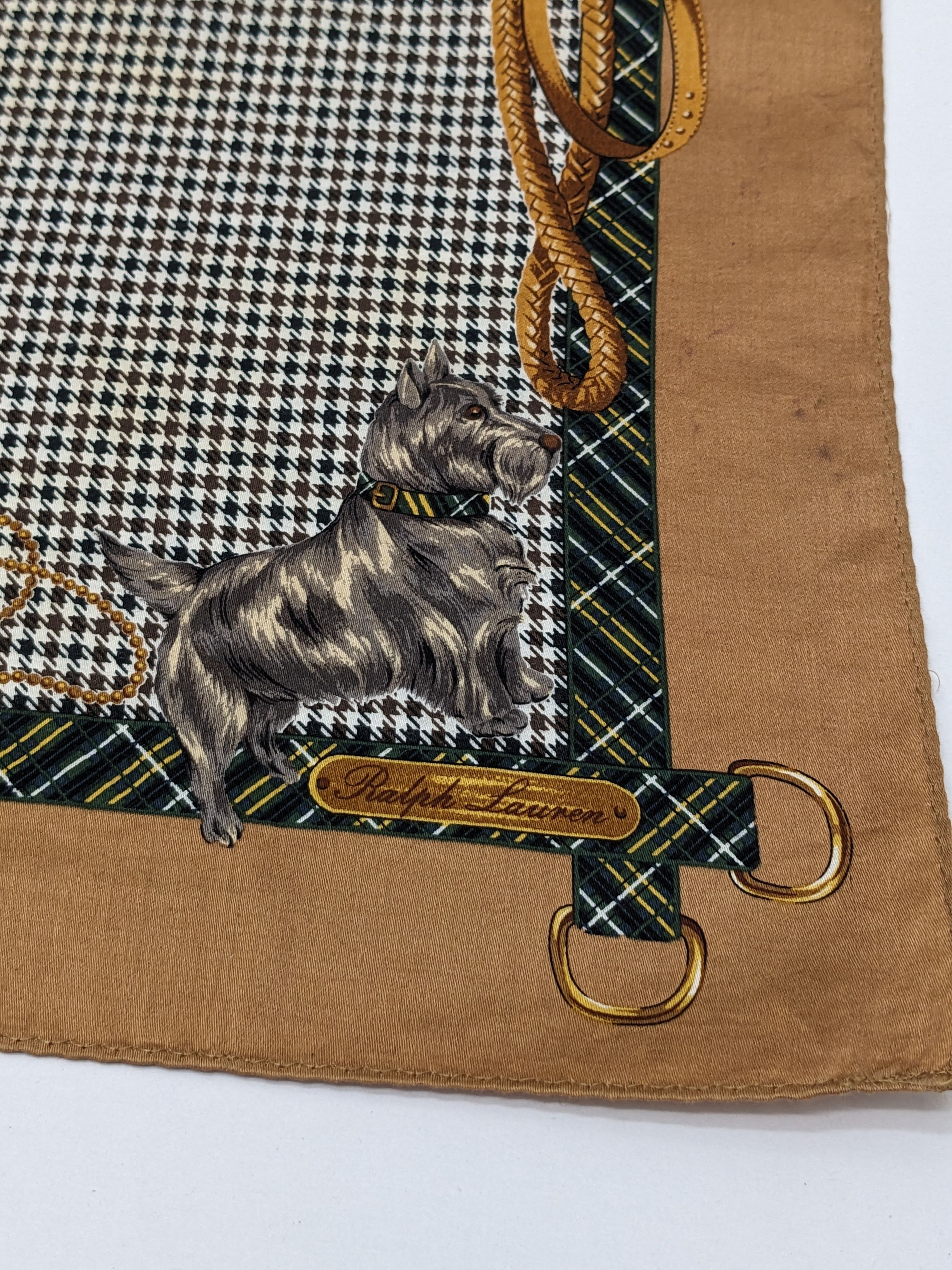 Ralph Lauren Vintage Ralph Lauren Scottish Terrier Houndstooth Silk Size ONE SIZE - 2 Thumbnail