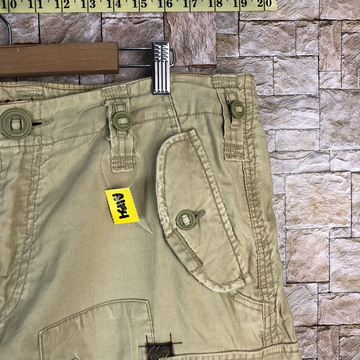 Japanese Brand Back Number Brown Cargo Multipocket Pants #A1134 Size US 35 - 9 Thumbnail