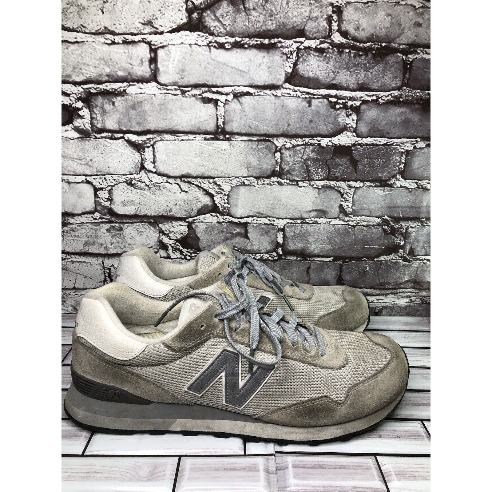 New Balance New Balance 515 Gray Synthetic Classic Lace Up Running Shoes Size US 14 / EU 47 - 4 Thumbnail