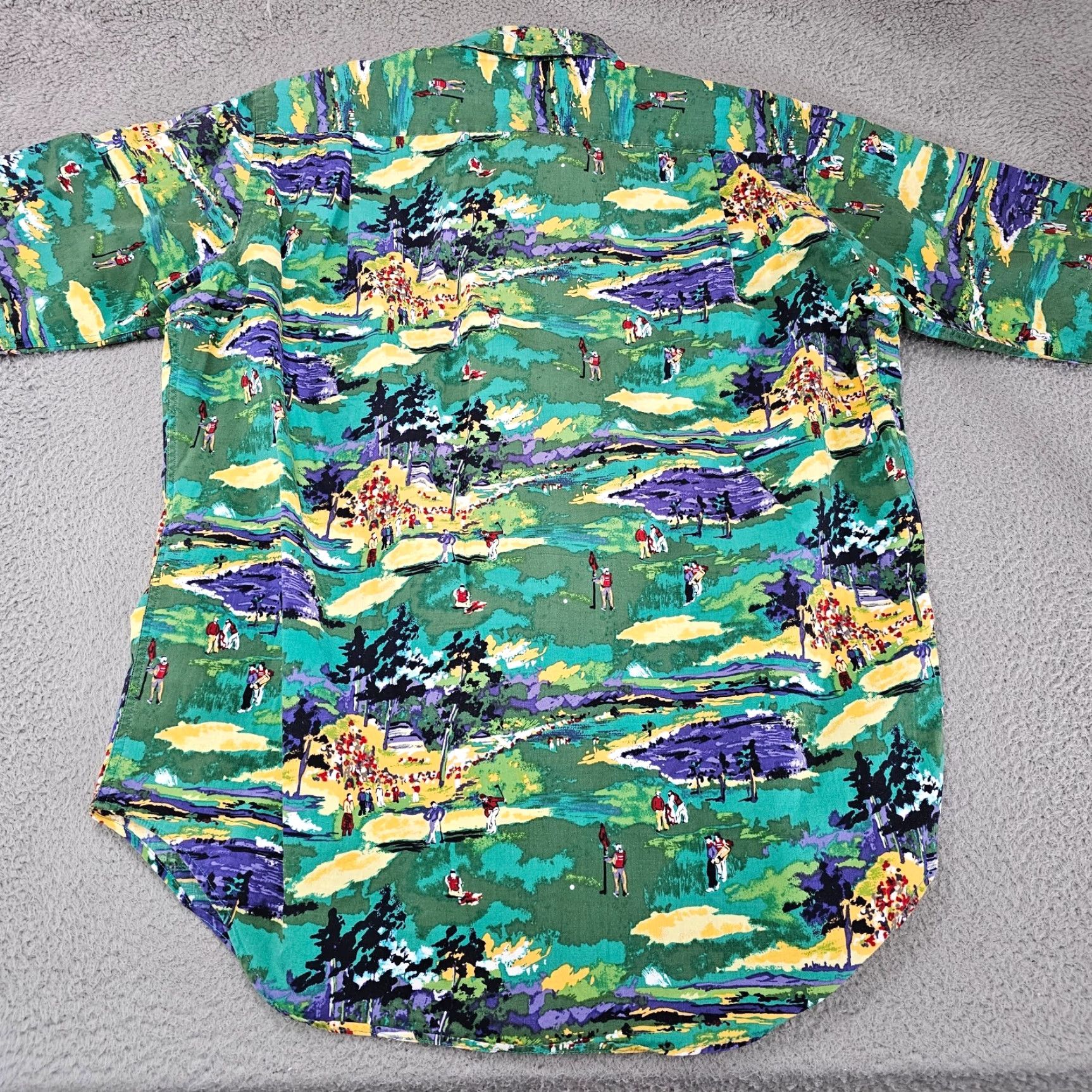Brooks Brothers VINTAGE Brooks Brothers Shirt Mens Large Green Golf Print Camp Hawaiian Relax Button Up Size US L / EU 52-54 / 3 - 5 Thumbnail