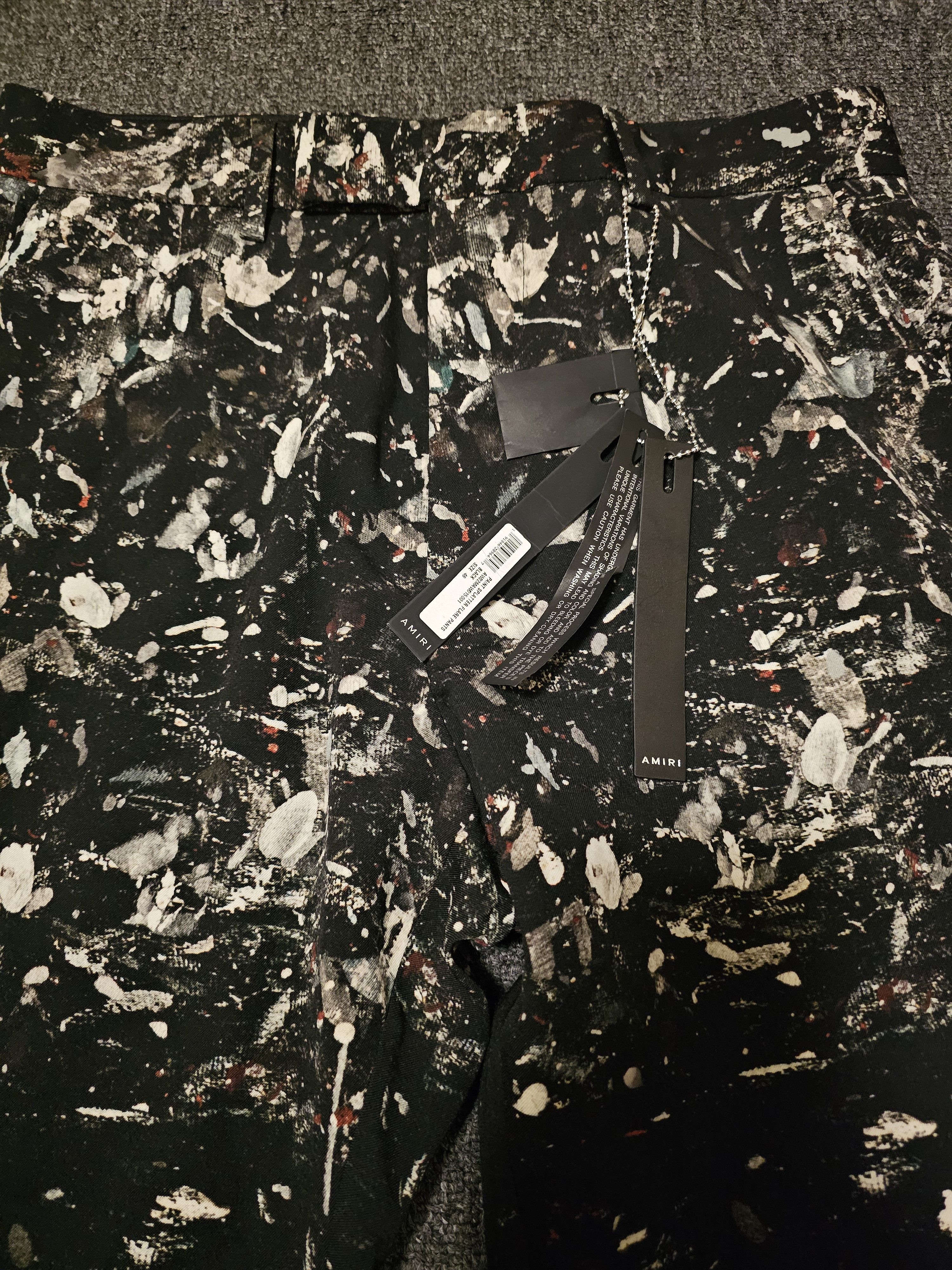 Amiri Men's Wool Paint Splatter Flare Pants Size 48