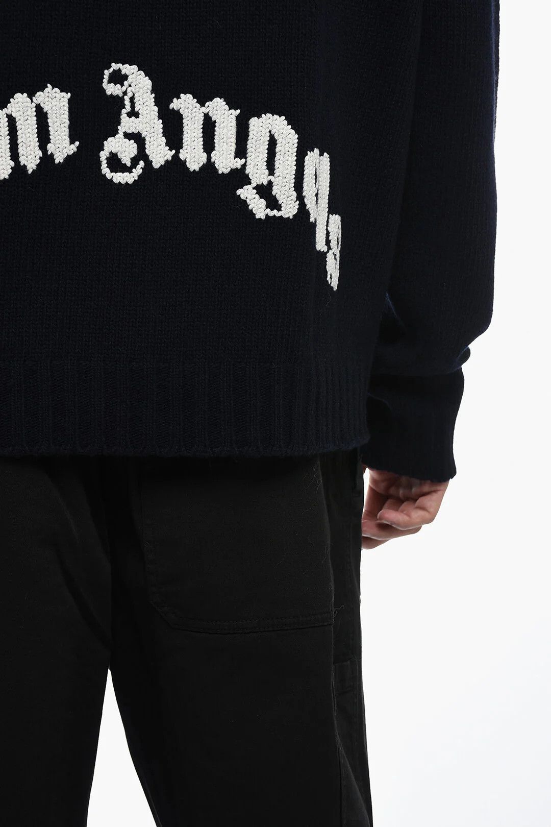 Palm Angels og1mm0326 Wool-Blend Sweater in Blue Size US L / EU 52-54 / 3 - 3 Thumbnail