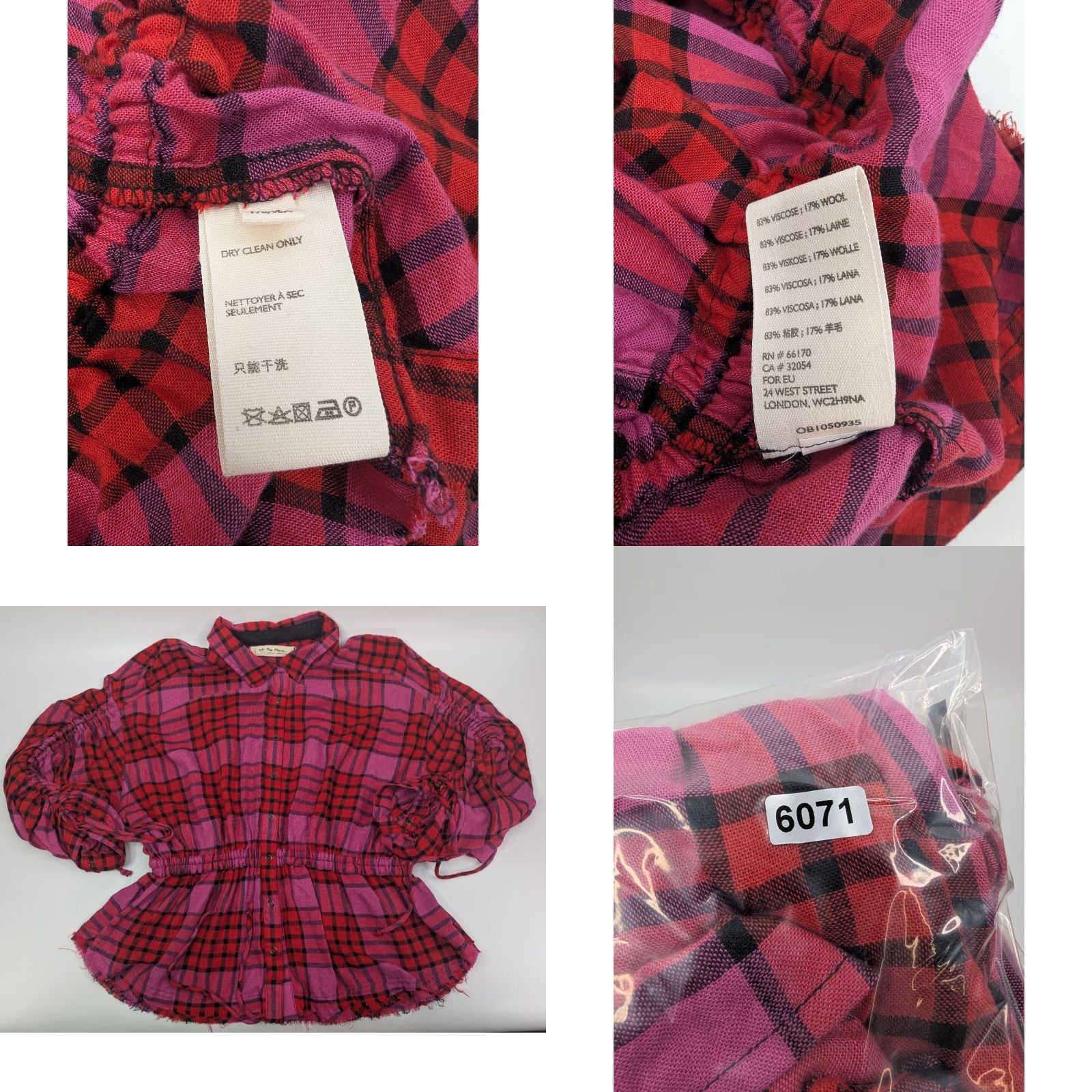 Free People Free People Women's Pacific Dawn Drawstring Plaid Red Combo Shirt M Size M / US 6-8 / IT 42-44 - 8 Thumbnail