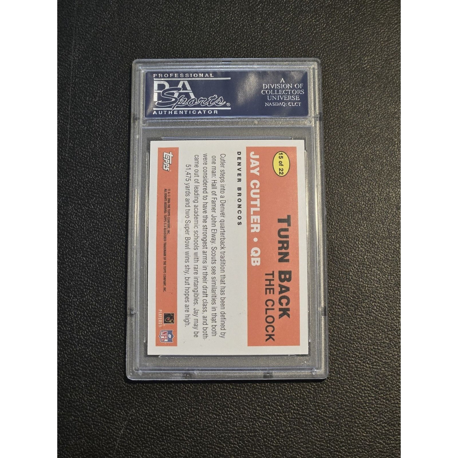 Other 2006 Topps Turn Back the Clock #15 Jay Cutler PSA 10 Size ONE SIZE - 2 Thumbnail