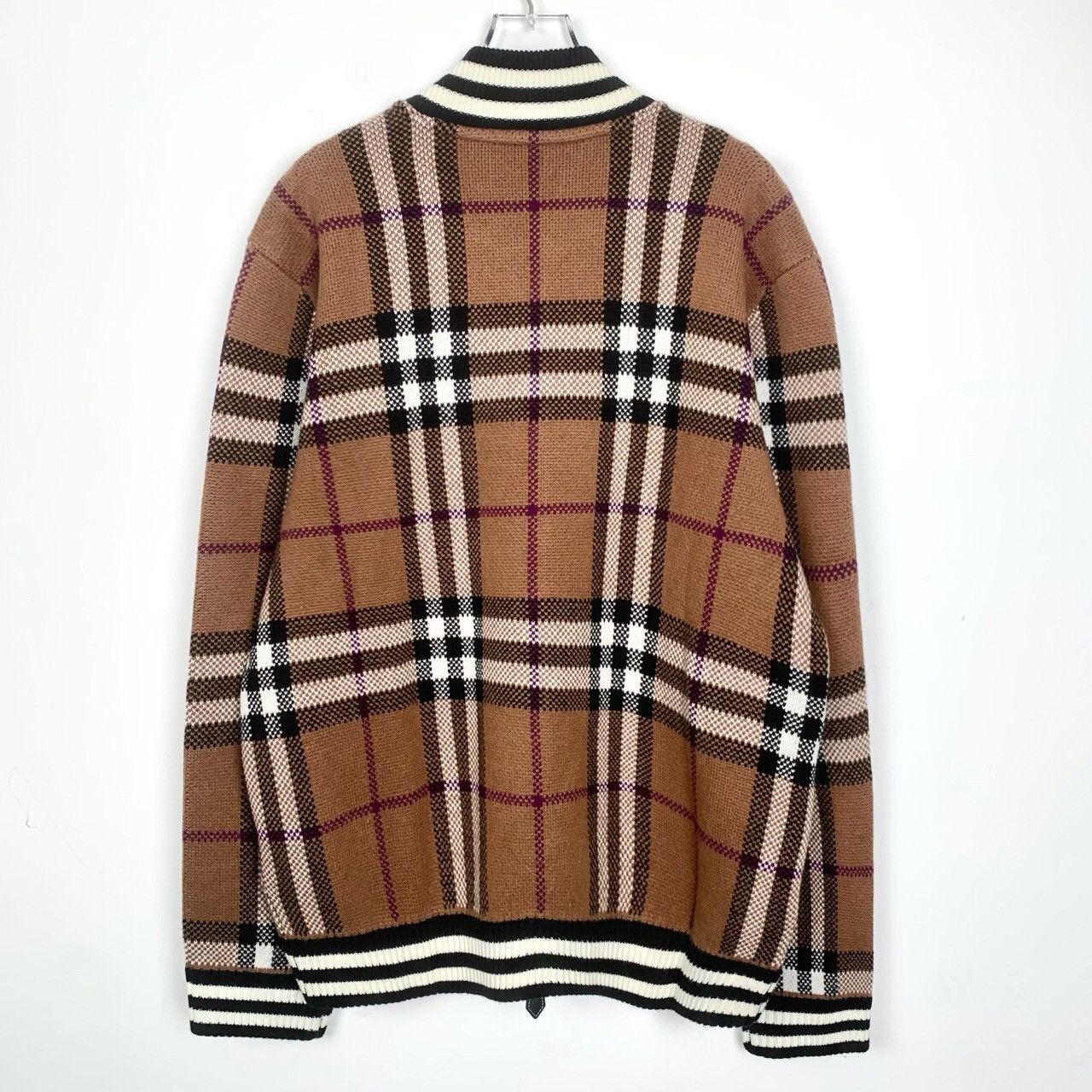 Burberry Burberry Classic Tartan Wool Zip Knit Jacket Size US XL / EU 56 / 4 - 2 Thumbnail