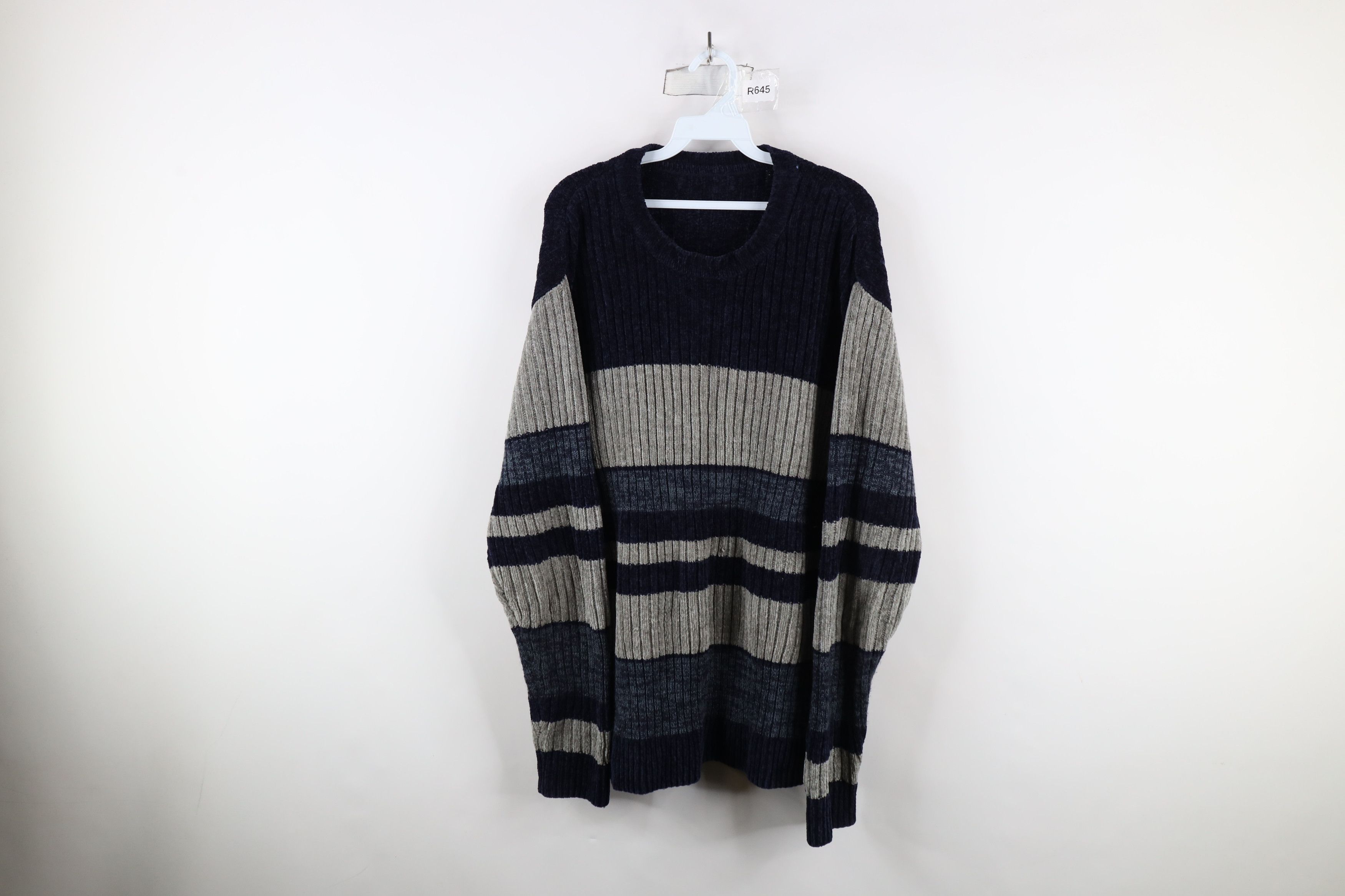 Vintage Vintage 90s Streetwear Block Ribbed Fleece Knit Sweater Size US XL / EU 56 / 4 - 1 Thumbnail