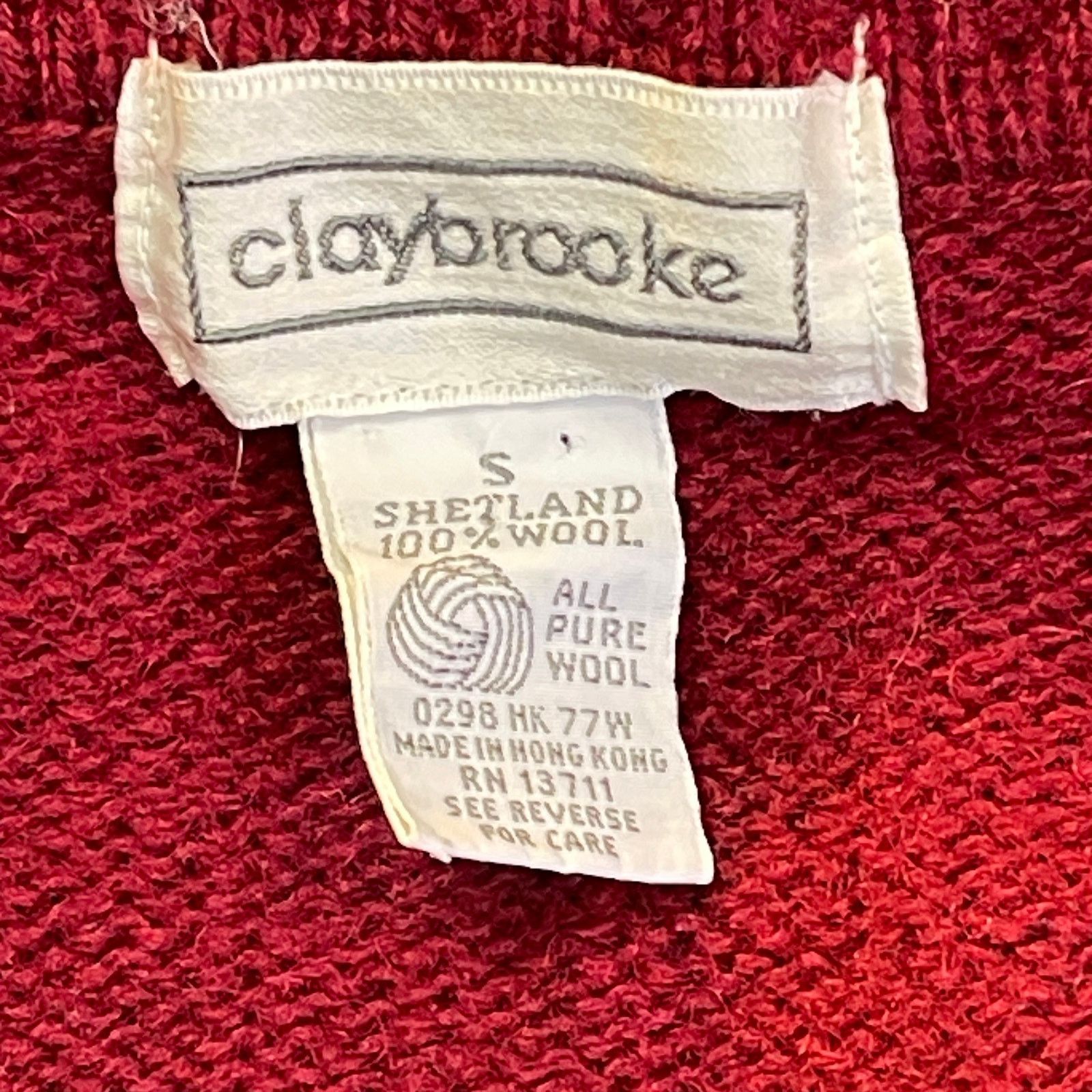 Vintage VINTAGE 80s Claybrooke Shetland Wool Argyle Sweater Size S Size US XS / EU 42 / 0 - 3 Thumbnail