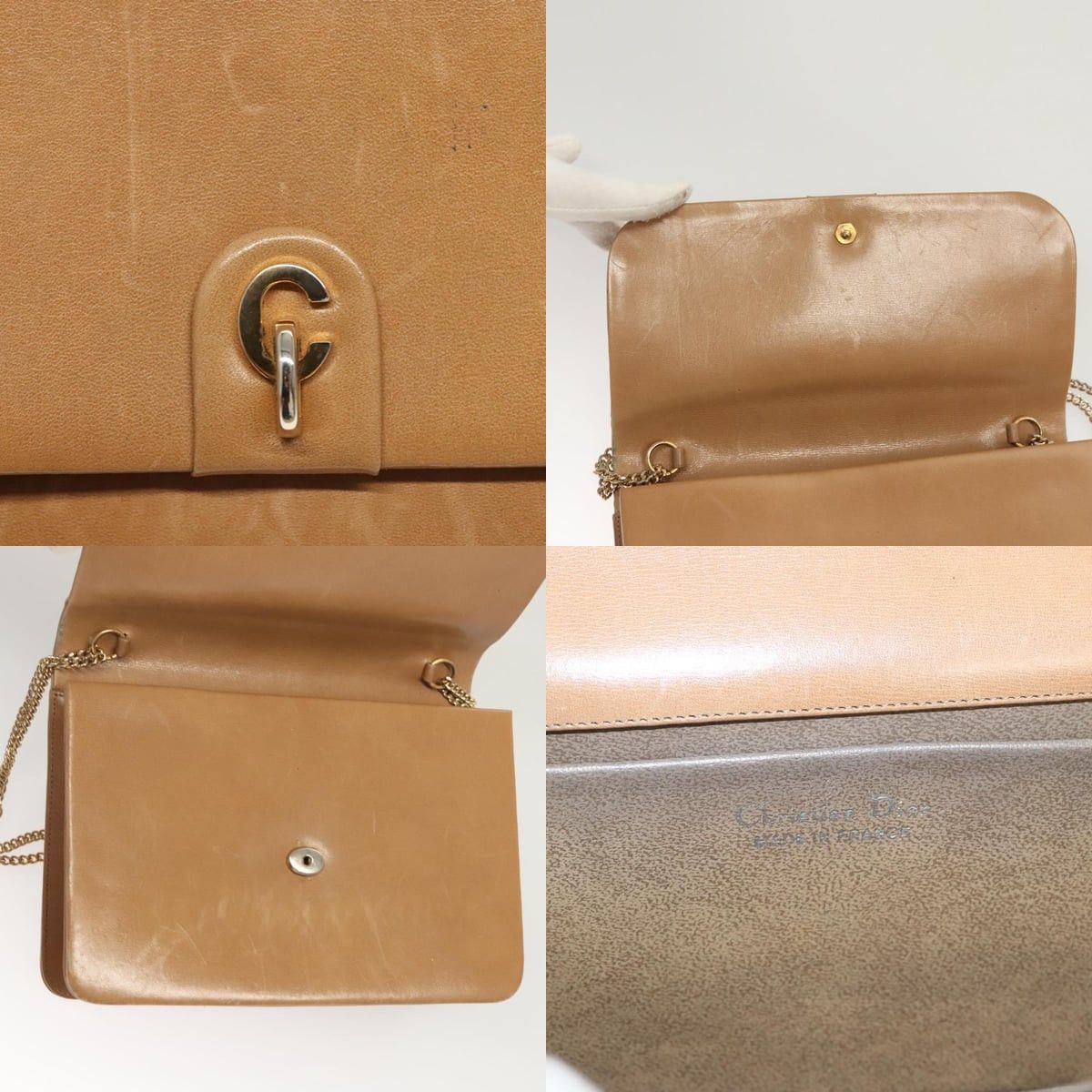 Dior DIOR Chain Shoulder Bag Leather Beige Gold Size ONE SIZE - 11 Thumbnail