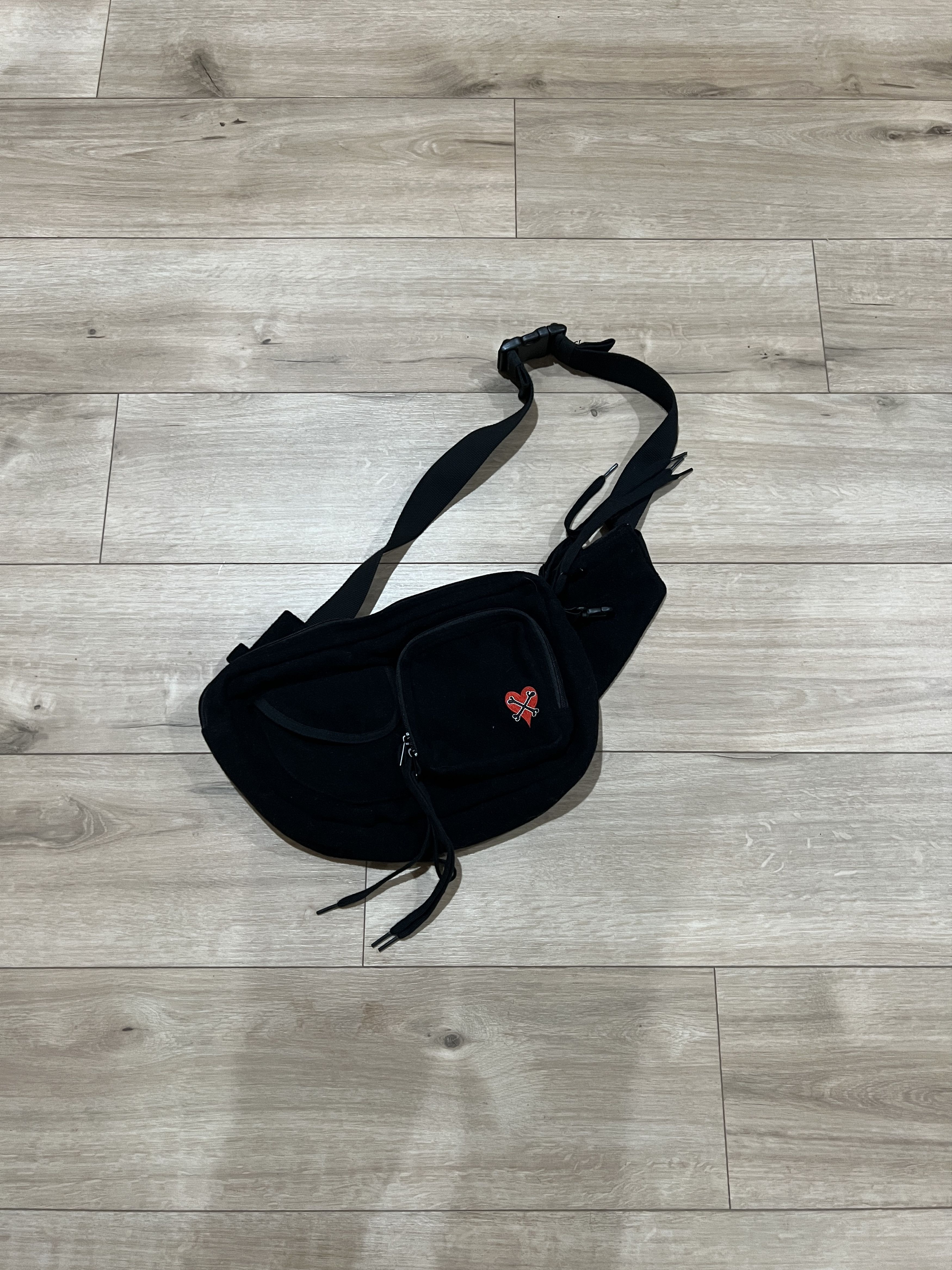 Stussy Stussy SAMPLE AC/DC Collab Black Fleece Crossbody Bag OS Size ONE SIZE - 1 Thumbnail