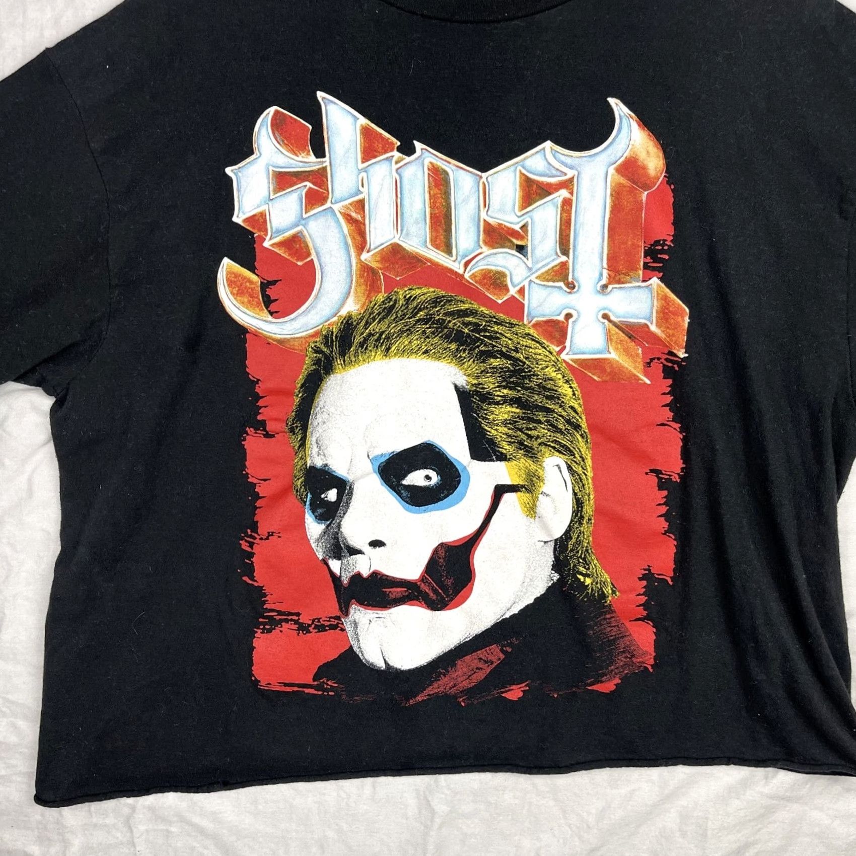 Vintage Ghost Band Shirt Mens XL Black Cropped Tee Joker Papa Emeritus Band Rock Ghost Size US XL / EU 56 / 4 - 2 Thumbnail
