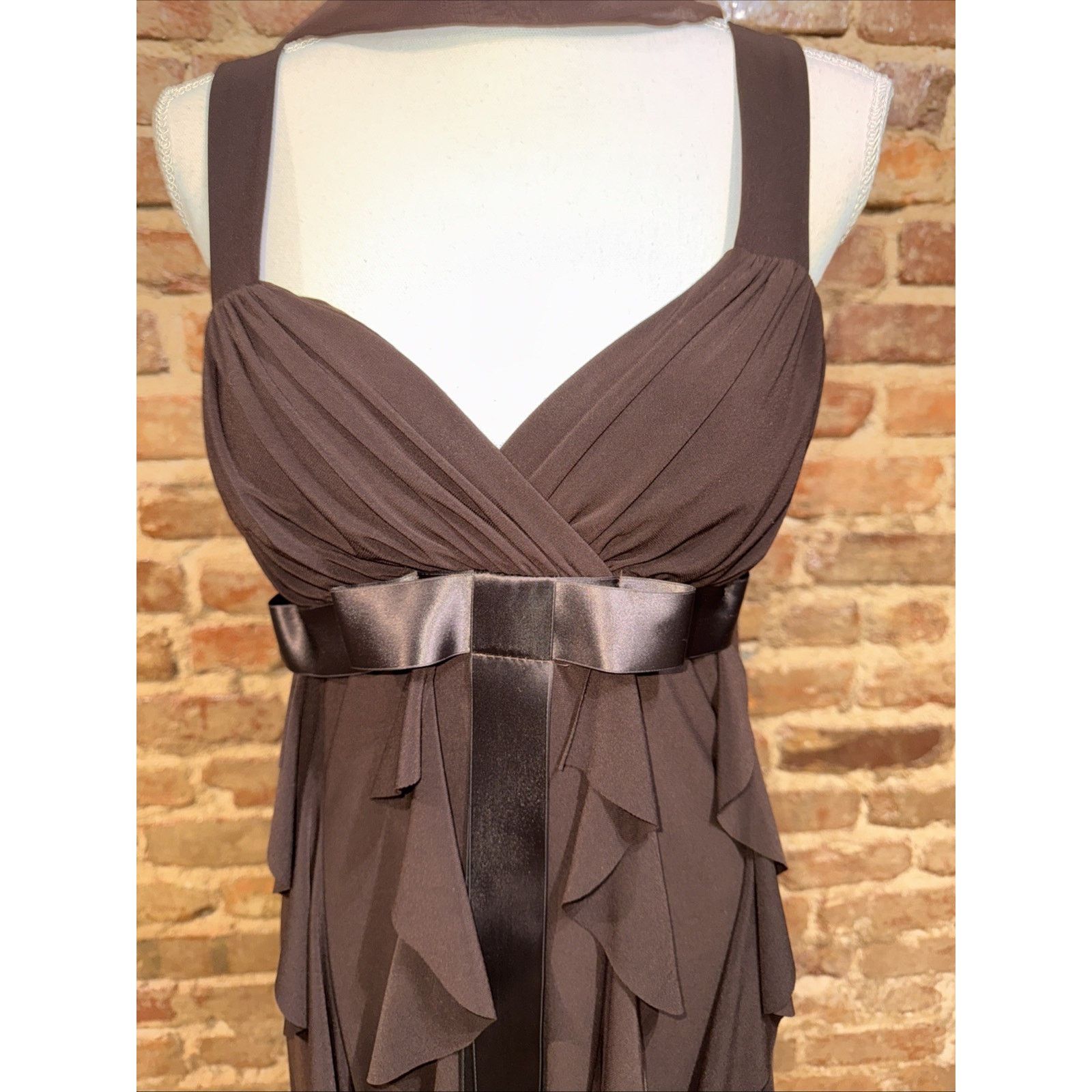 Other Vintage 90’s Baby Doll Satin Bow Evening Dress Sz L w/scarf Size L / US 10 / IT 46 - 2 Thumbnail