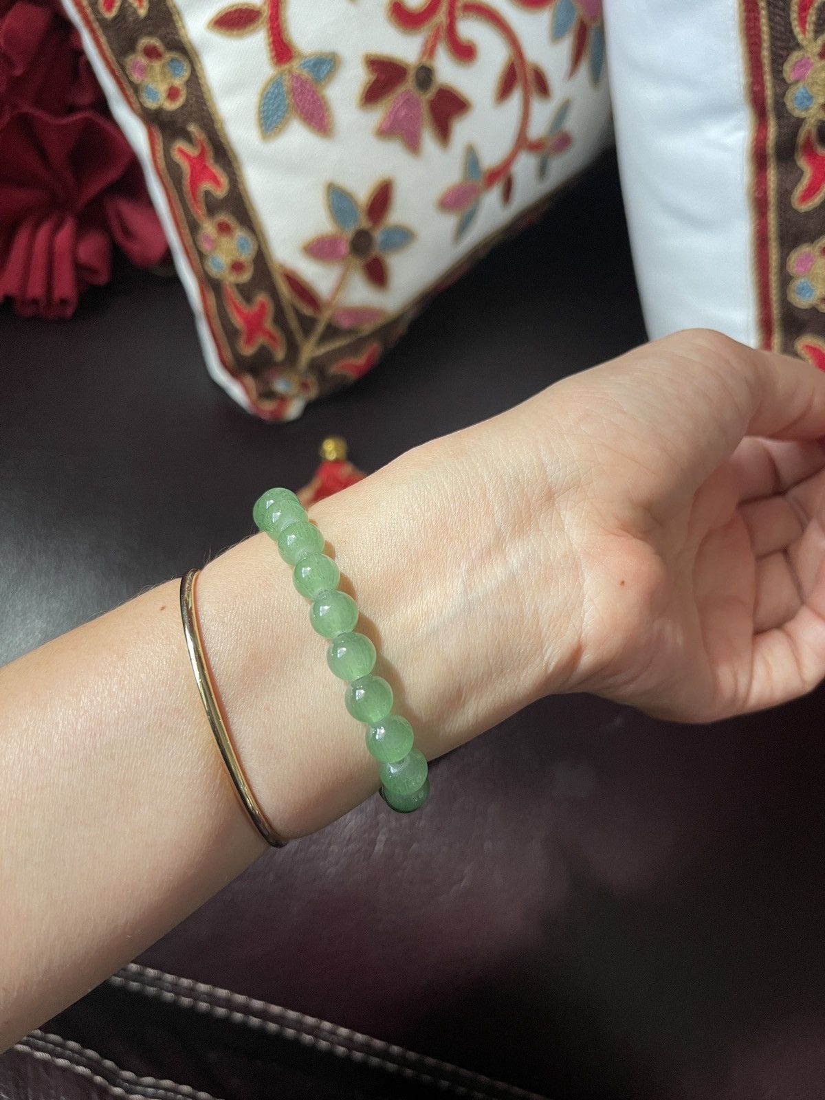 The Unbranded Brand Auth jade bean bracelets brand new with sillk pouch Size ONE SIZE - 6 Thumbnail