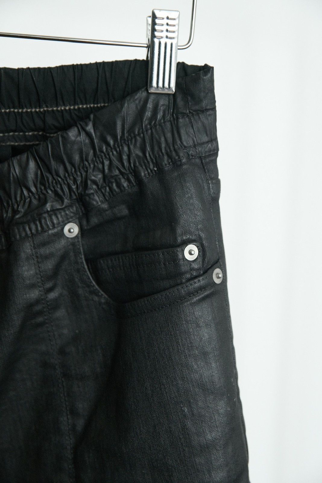 Rick Owens DRKSHDW slit cut waxed pants