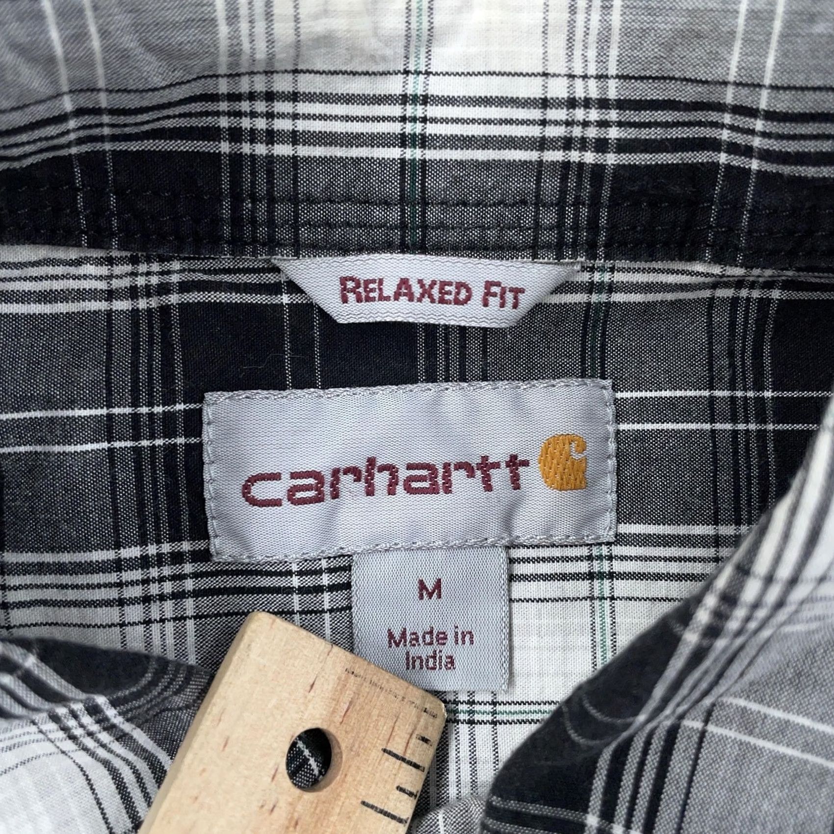 Carhartt Carhartt Mens Medium Black Plaid Relaxed Fit Short Sleeve Button Down Shirt Size US M / EU 48-50 / 2 - 7 Thumbnail
