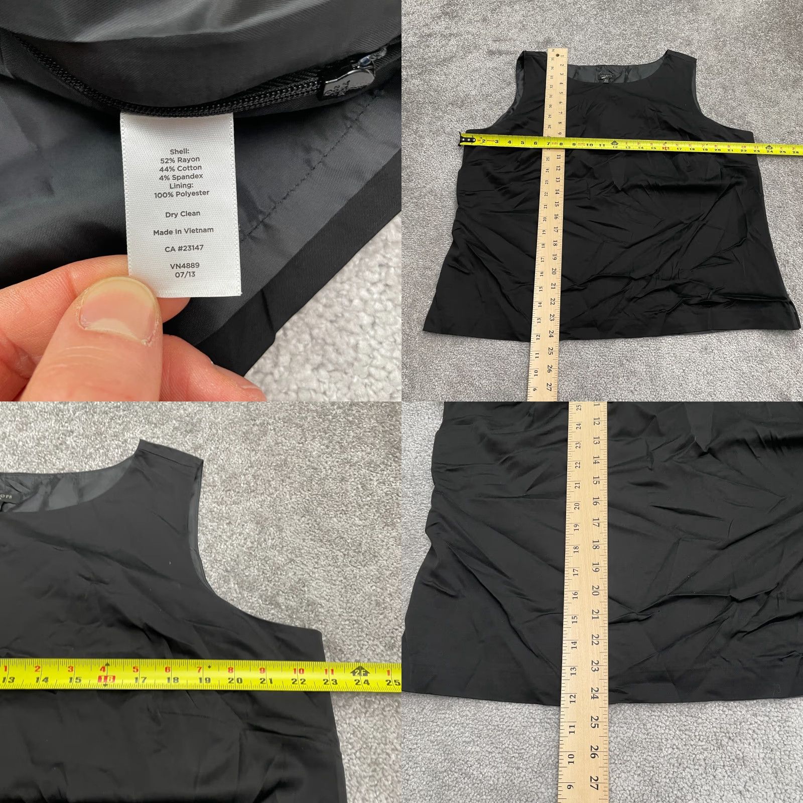 Talbots Talbots Tank Top Womens 16W Black Sleeveless Zip Work Basic Casual Solid Cotton Blend Shirt Mens Womens Girls Boys Size XXL / US 16-18 / IT 52-54 - 8 Thumbnail