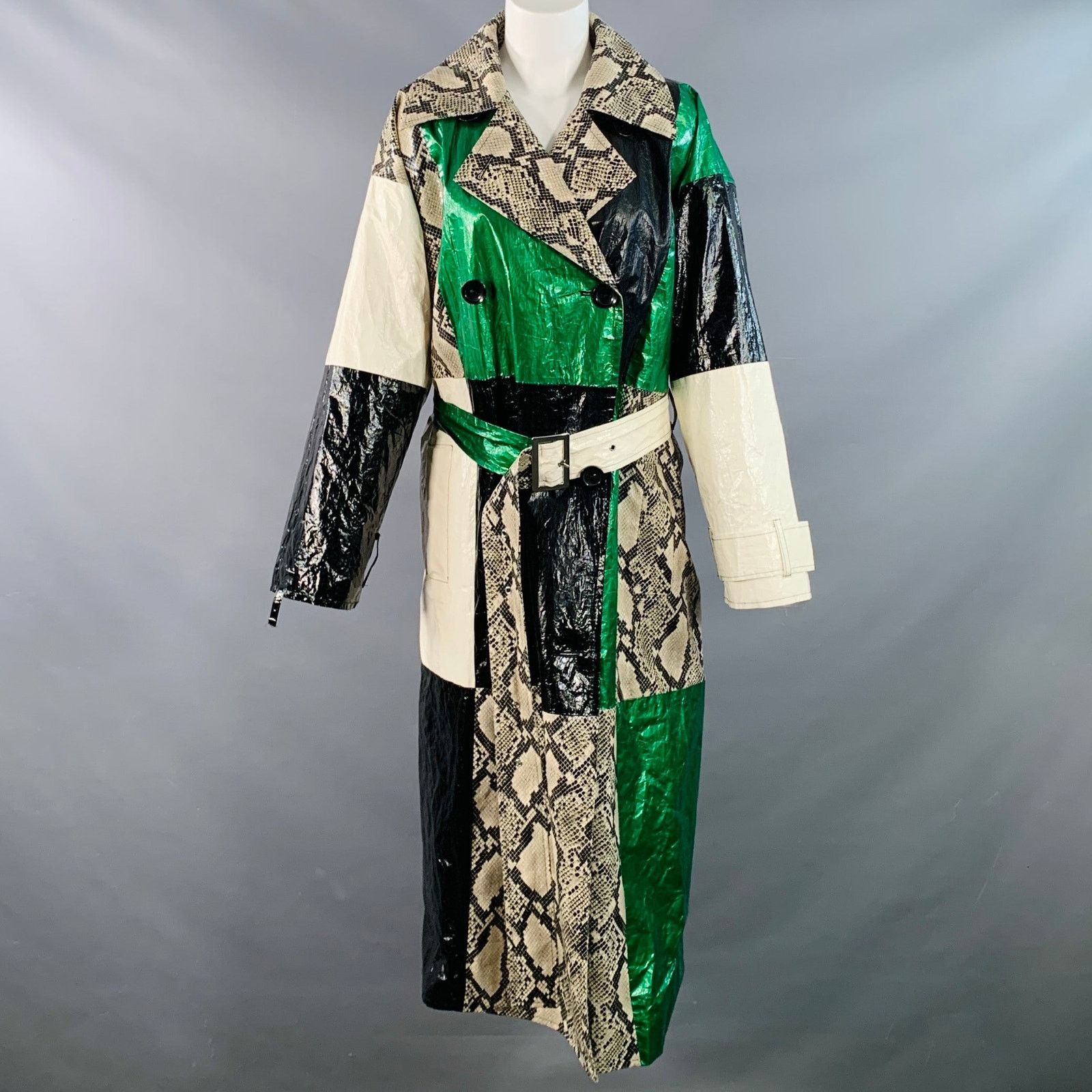 STAND STUDIO STAND STUDIO Eliora Trench Patchwork Double Breasted Coat Size XS / US 0-2 / IT 36-38 - 1 Thumbnail