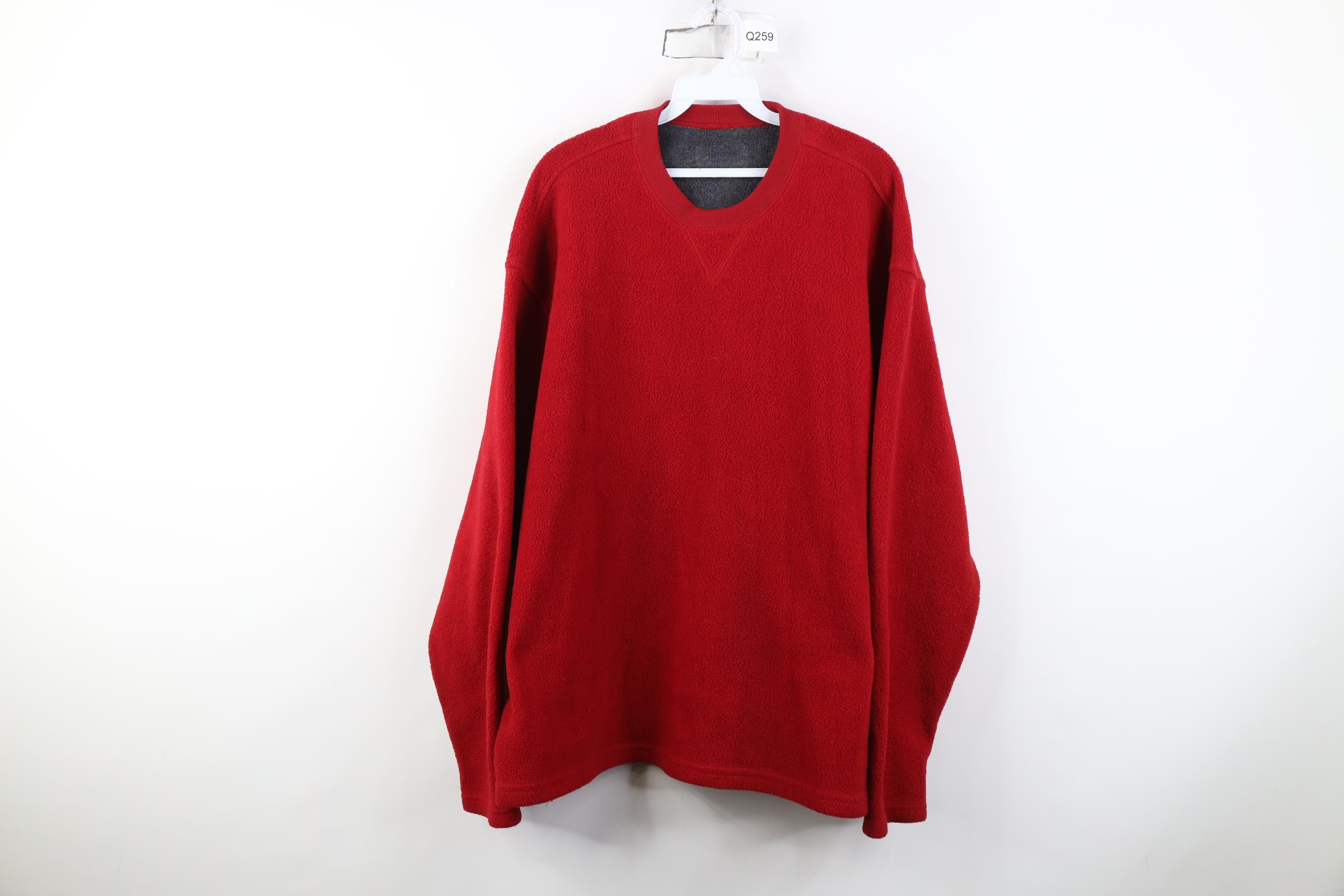 Vintage Vintage 90s Streetwear Blank Fleece Crewneck Sweater Red Size US XXL / EU 58 / 5 - 1 Thumbnail